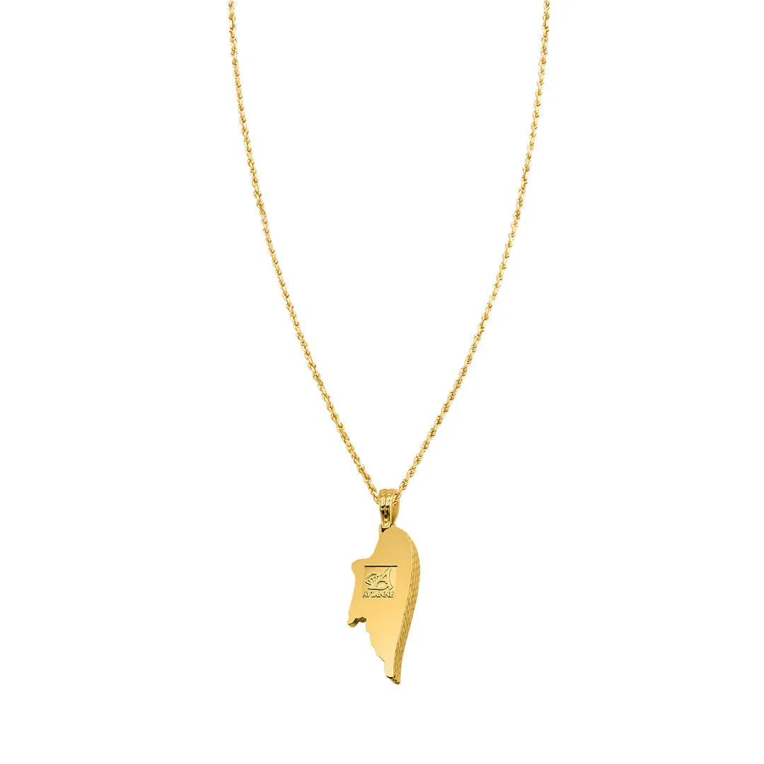 14K Angel Wing Pendant 2.50ctw