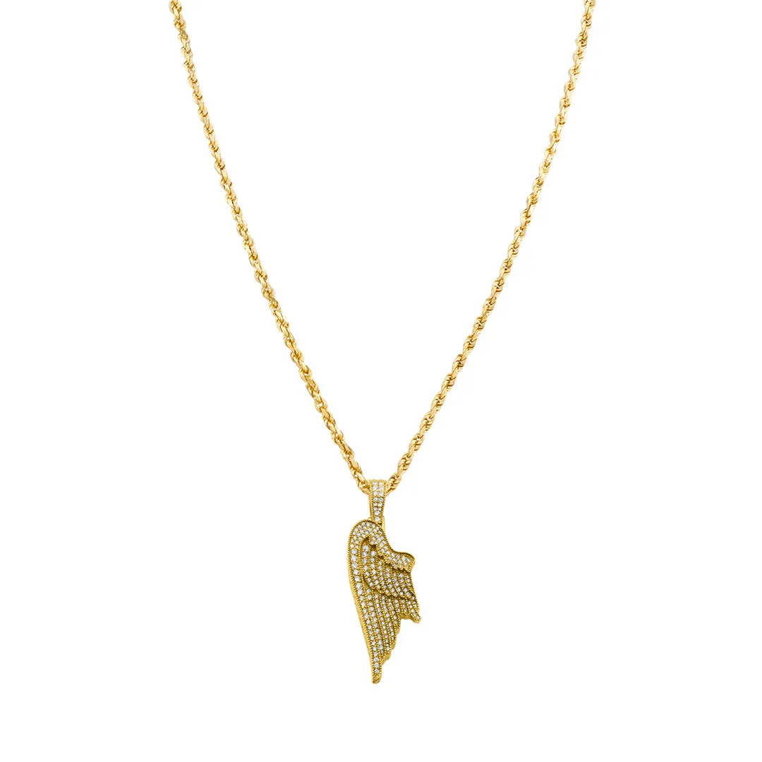 14K Angel Wing Pendant 2.50ctw