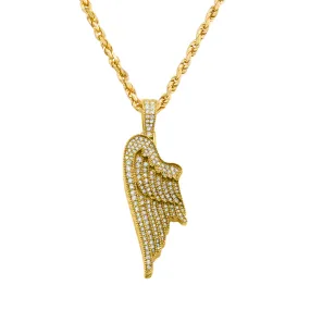 14K Angel Wing Pendant 2.50ctw