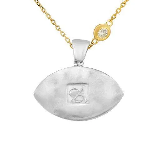 14k Gold Two Tone Diamond Evil Eye Pendant 2 Ctw