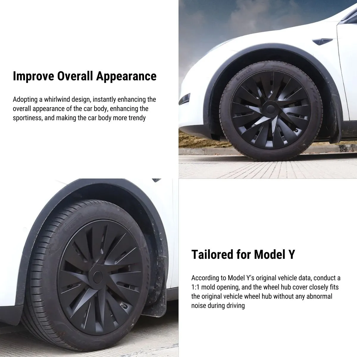19' Windmill Wheel Covers for Tesla Model Y（4PCS）
