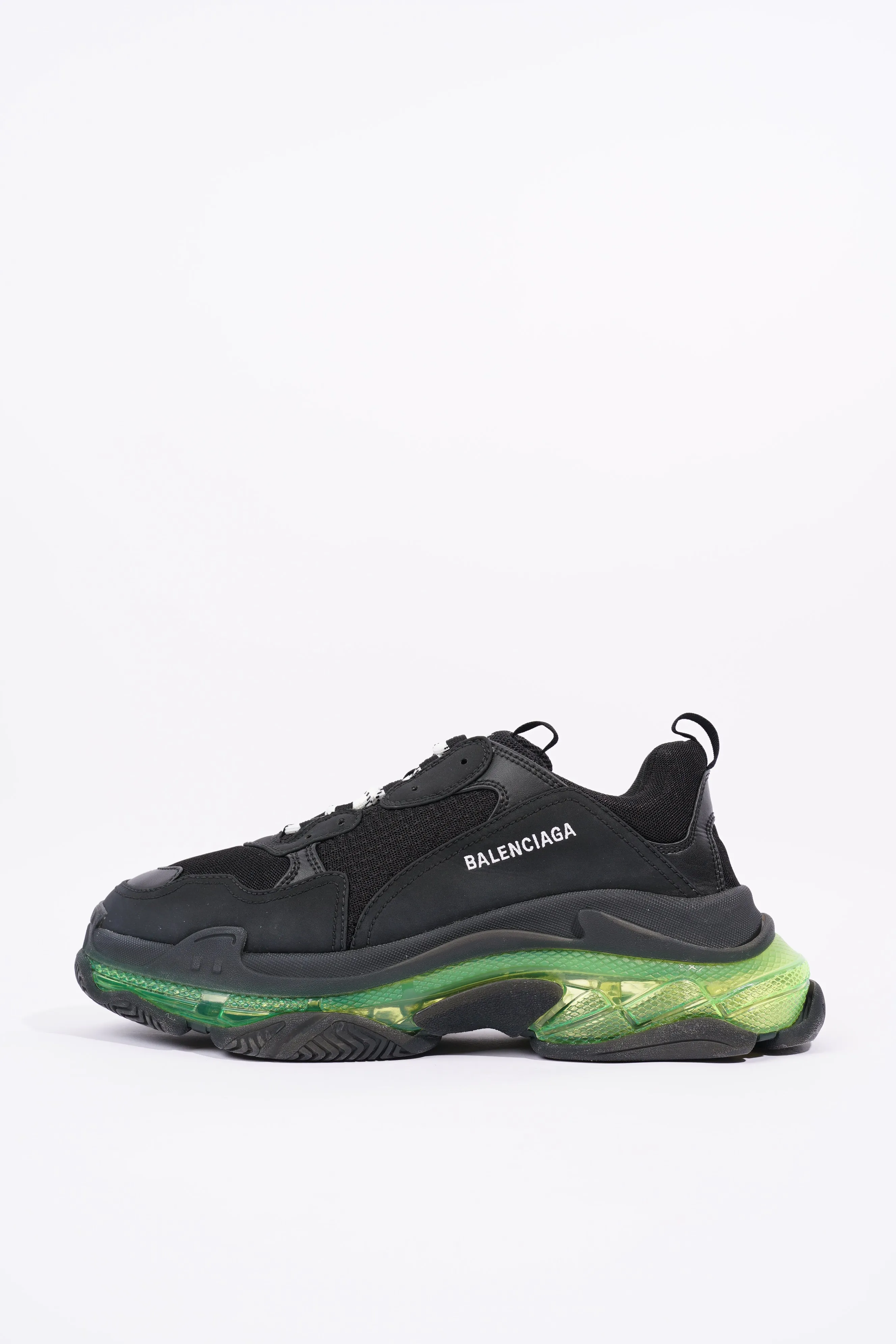 Balenciaga Mens Triple S Black / Green / Clear Sole EU 45 / UK 11