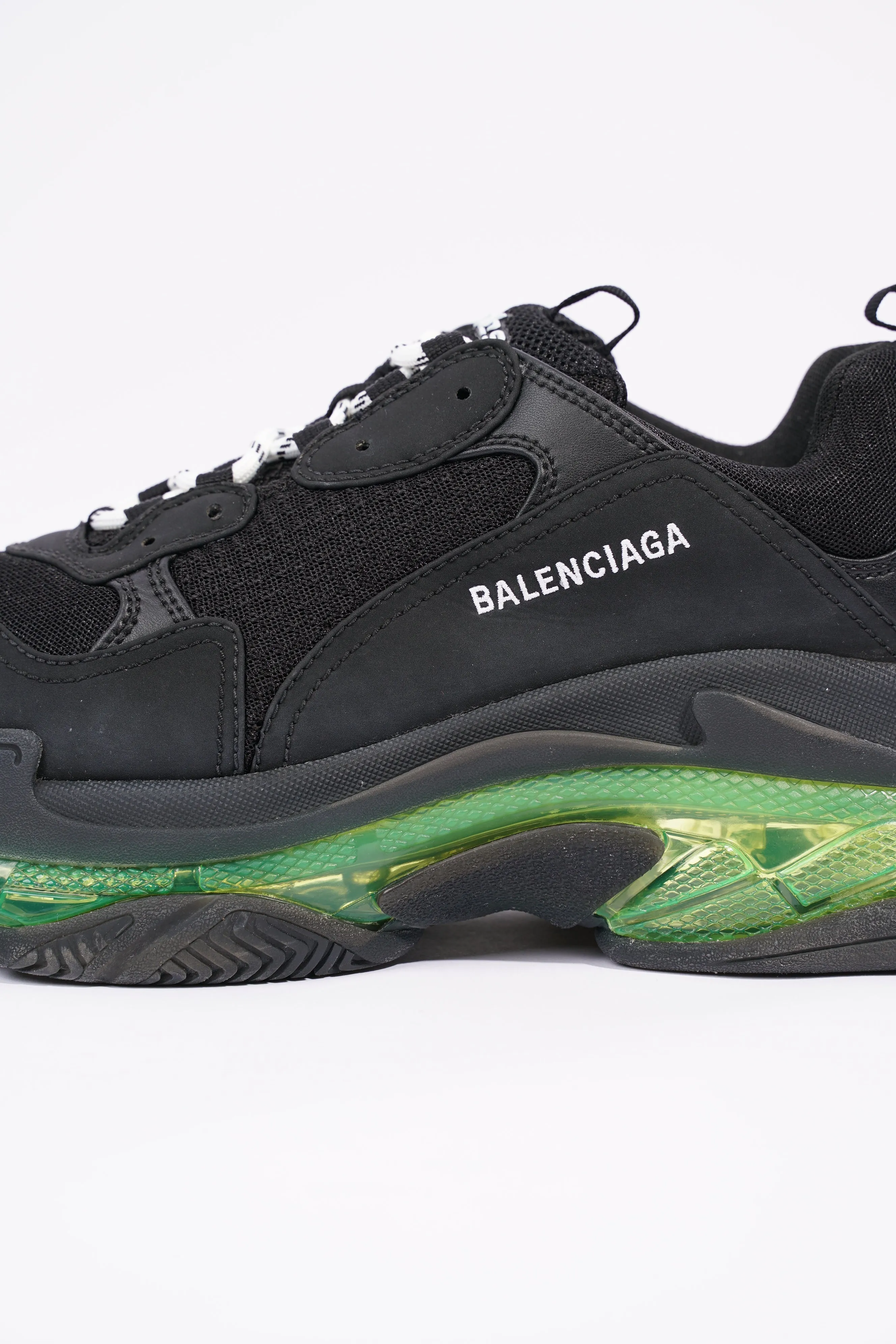 Balenciaga Mens Triple S Black / Green / Clear Sole EU 45 / UK 11
