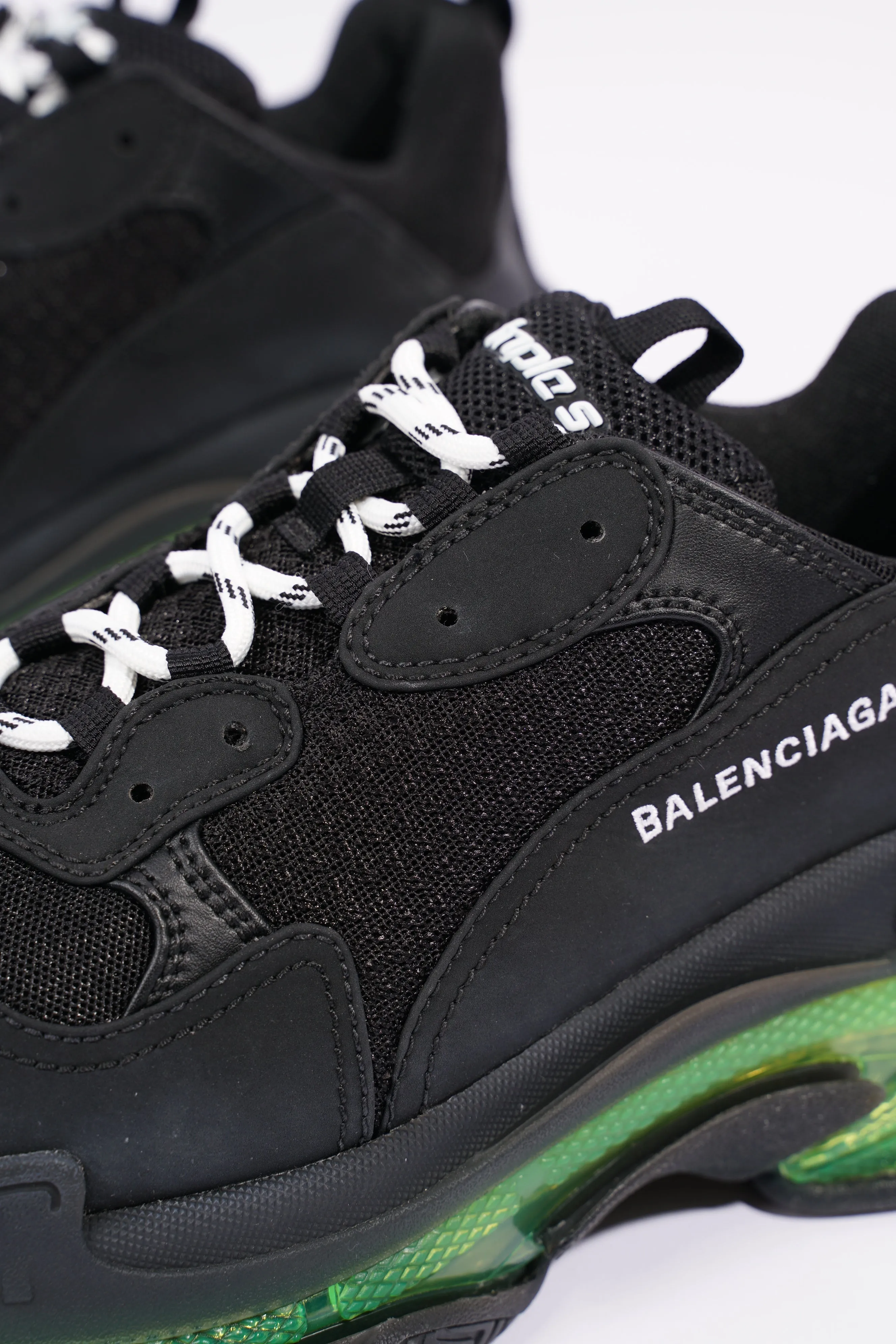 Balenciaga Mens Triple S Black / Green / Clear Sole EU 45 / UK 11