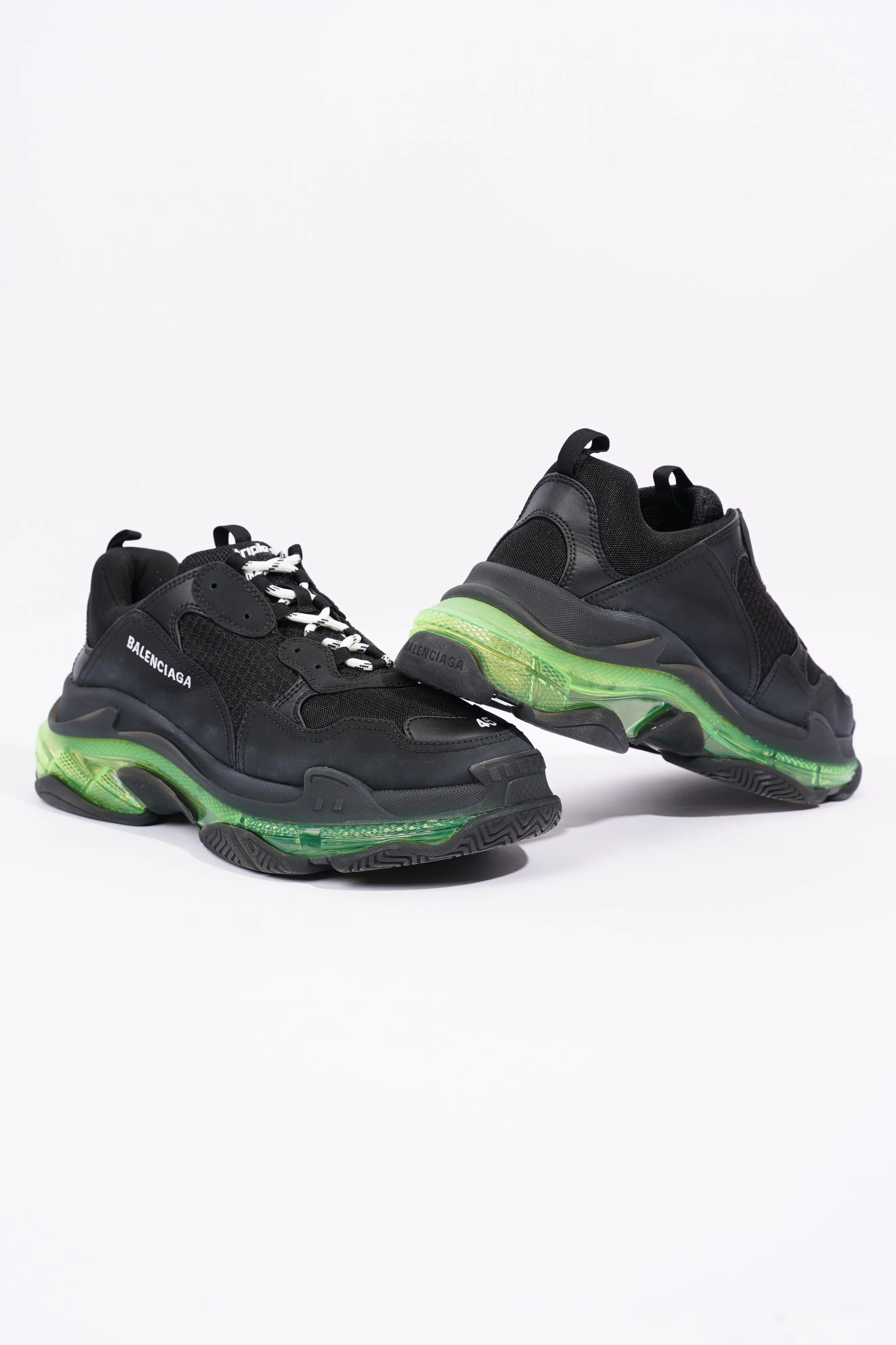 Balenciaga Mens Triple S Black / Green / Clear Sole EU 45 / UK 11