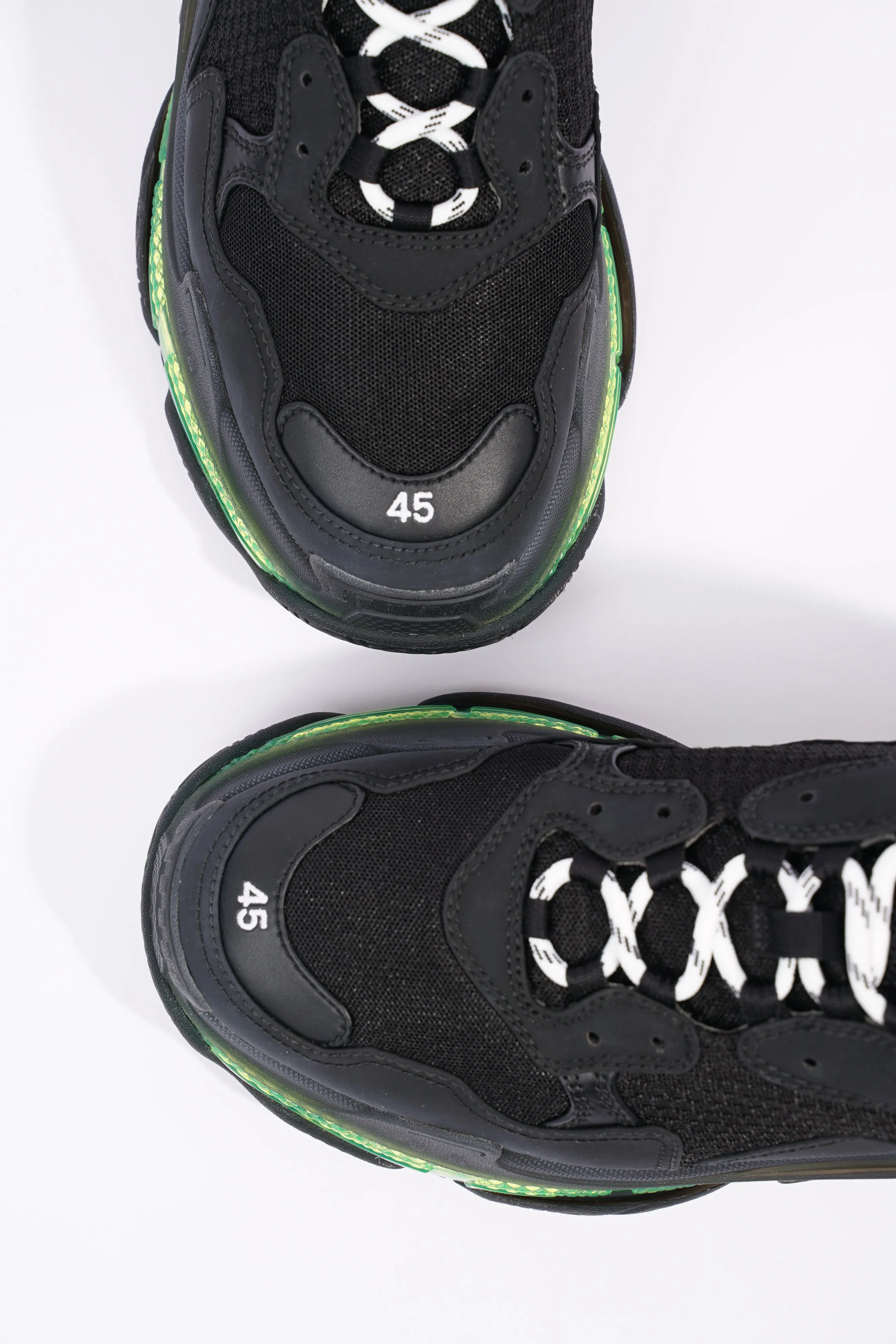Balenciaga Mens Triple S Black / Green / Clear Sole EU 45 / UK 11