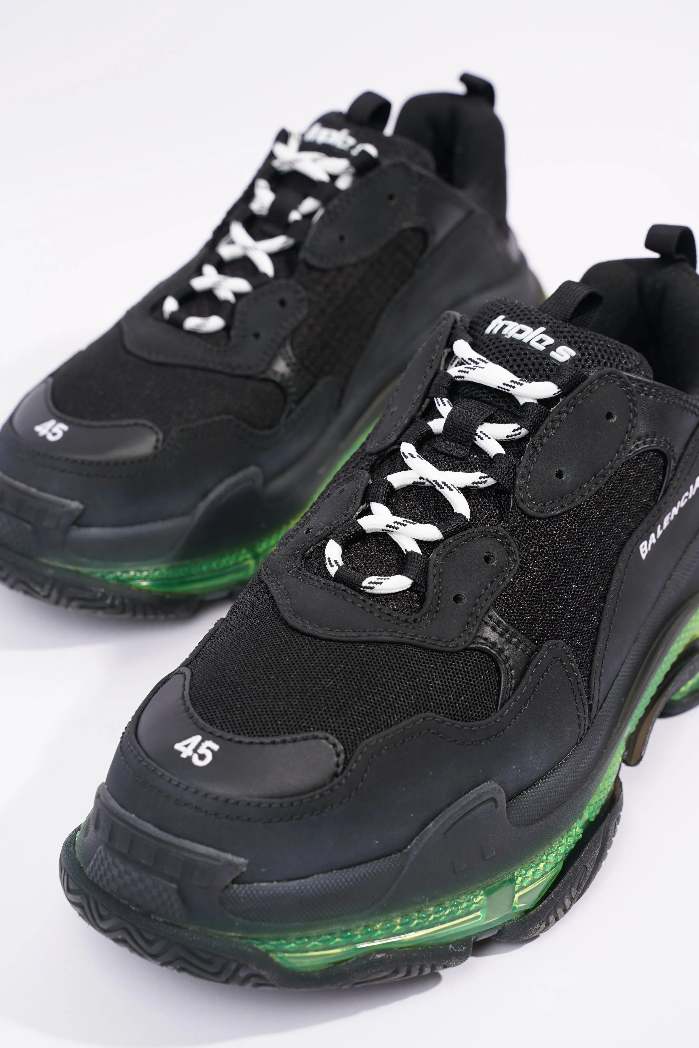Balenciaga Mens Triple S Black / Green / Clear Sole EU 45 / UK 11