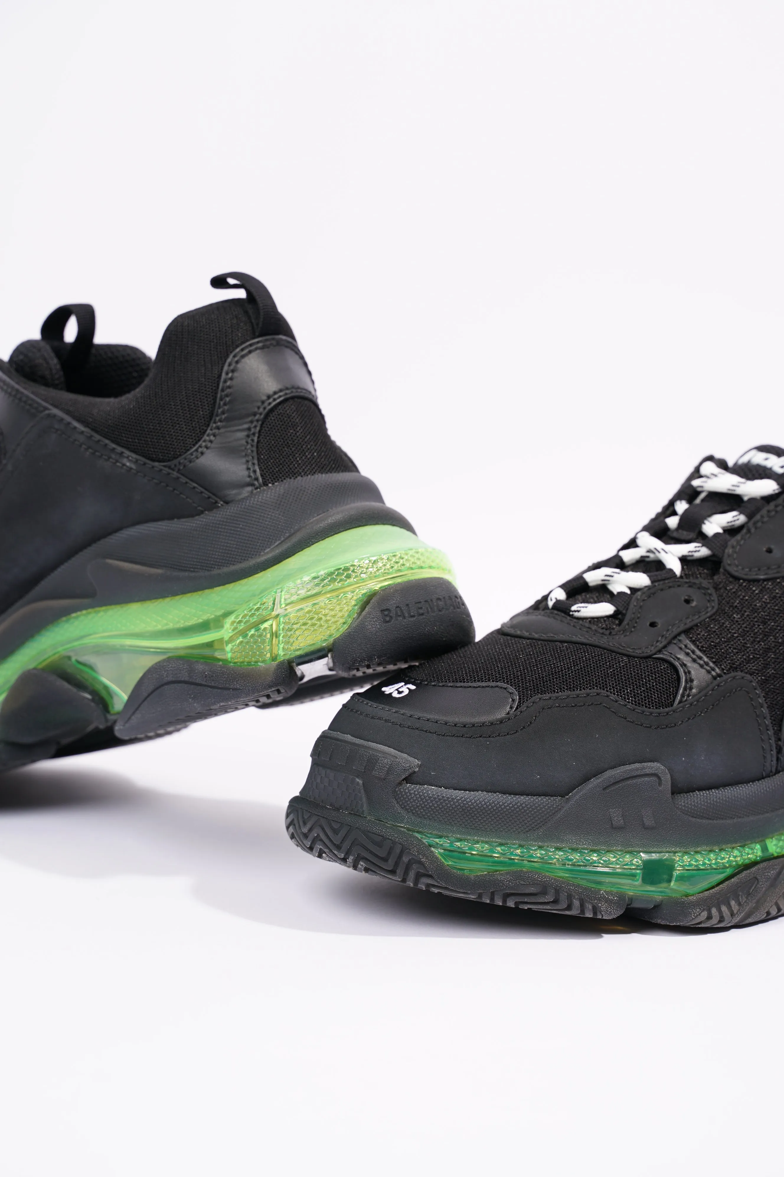 Balenciaga Mens Triple S Black / Green / Clear Sole EU 45 / UK 11