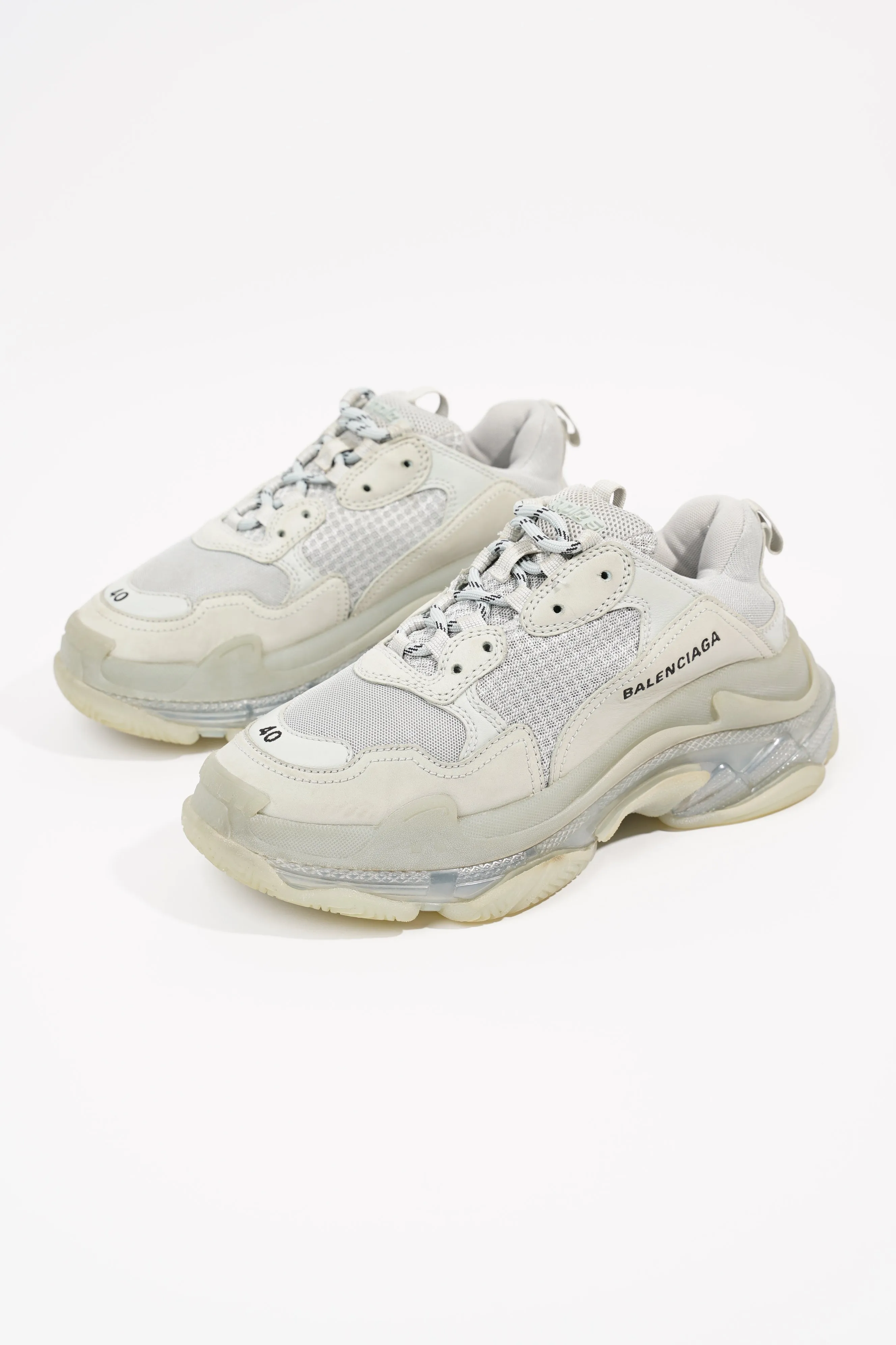 Balenciaga Mens Triple S Grey / Clear Sole EU 40 / UK 6