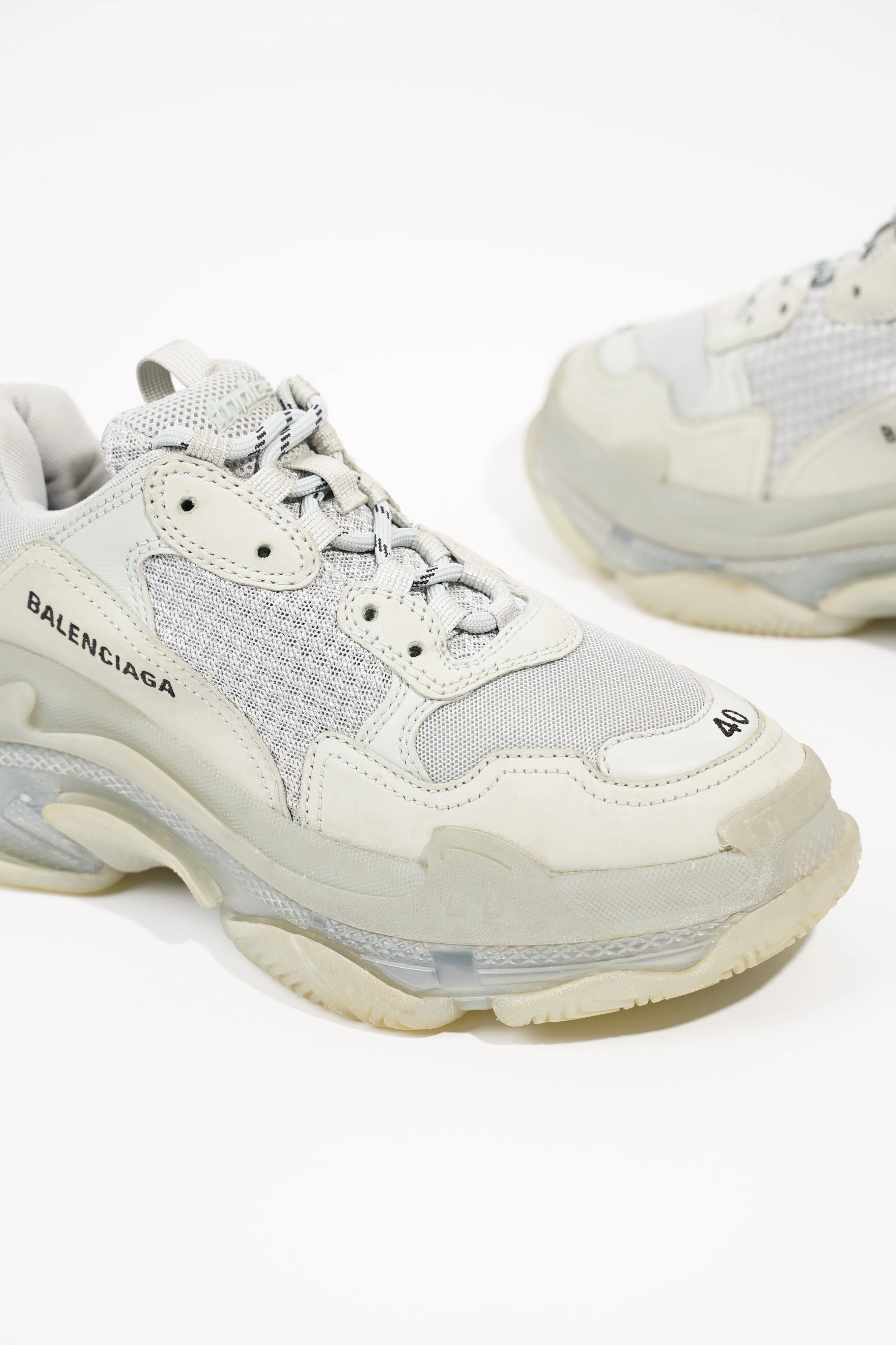 Balenciaga Mens Triple S Grey / Clear Sole EU 40 / UK 6