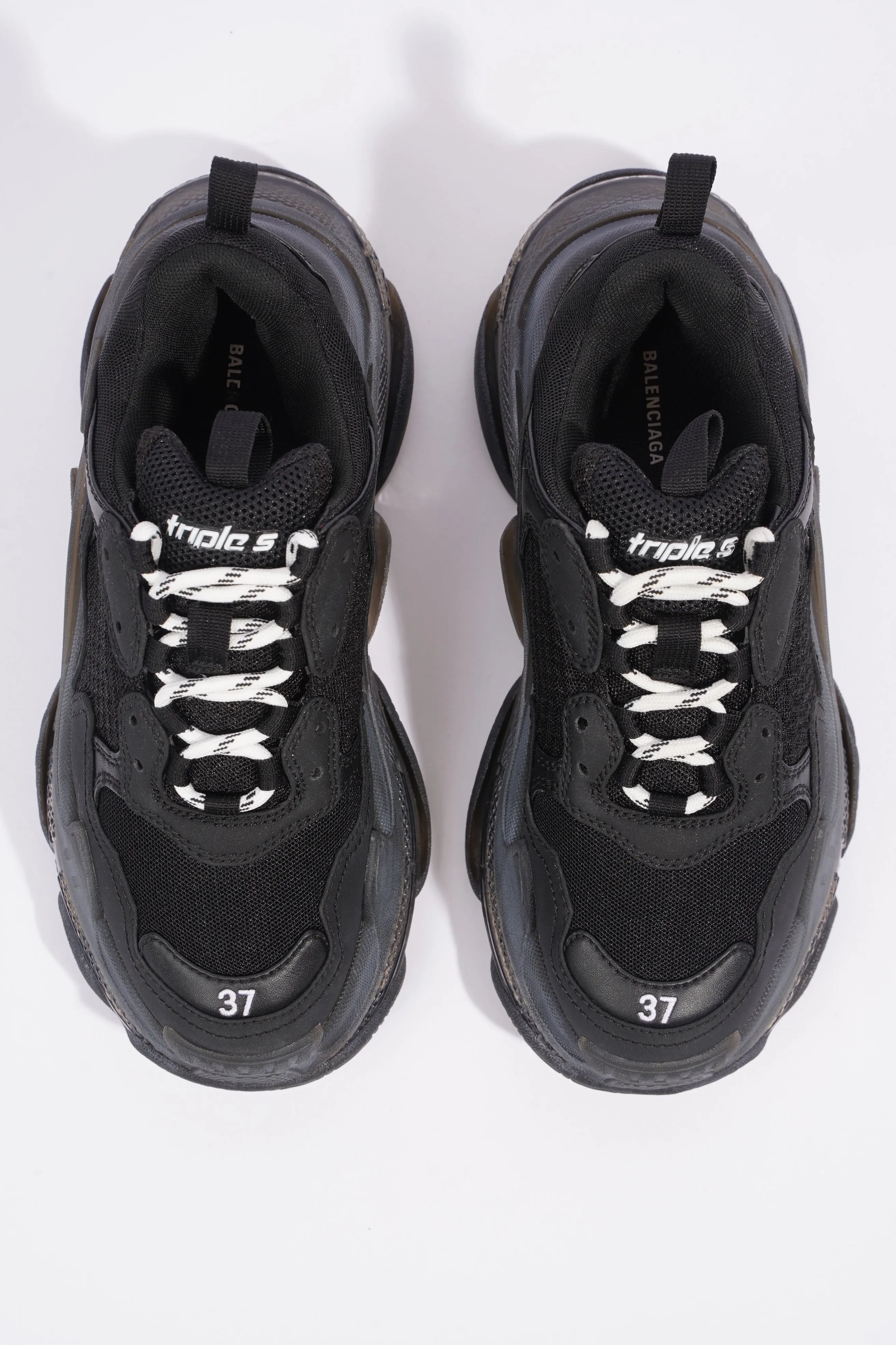 Balenciaga Triple S Clear Sole Black Mesh EU 37 UK 4