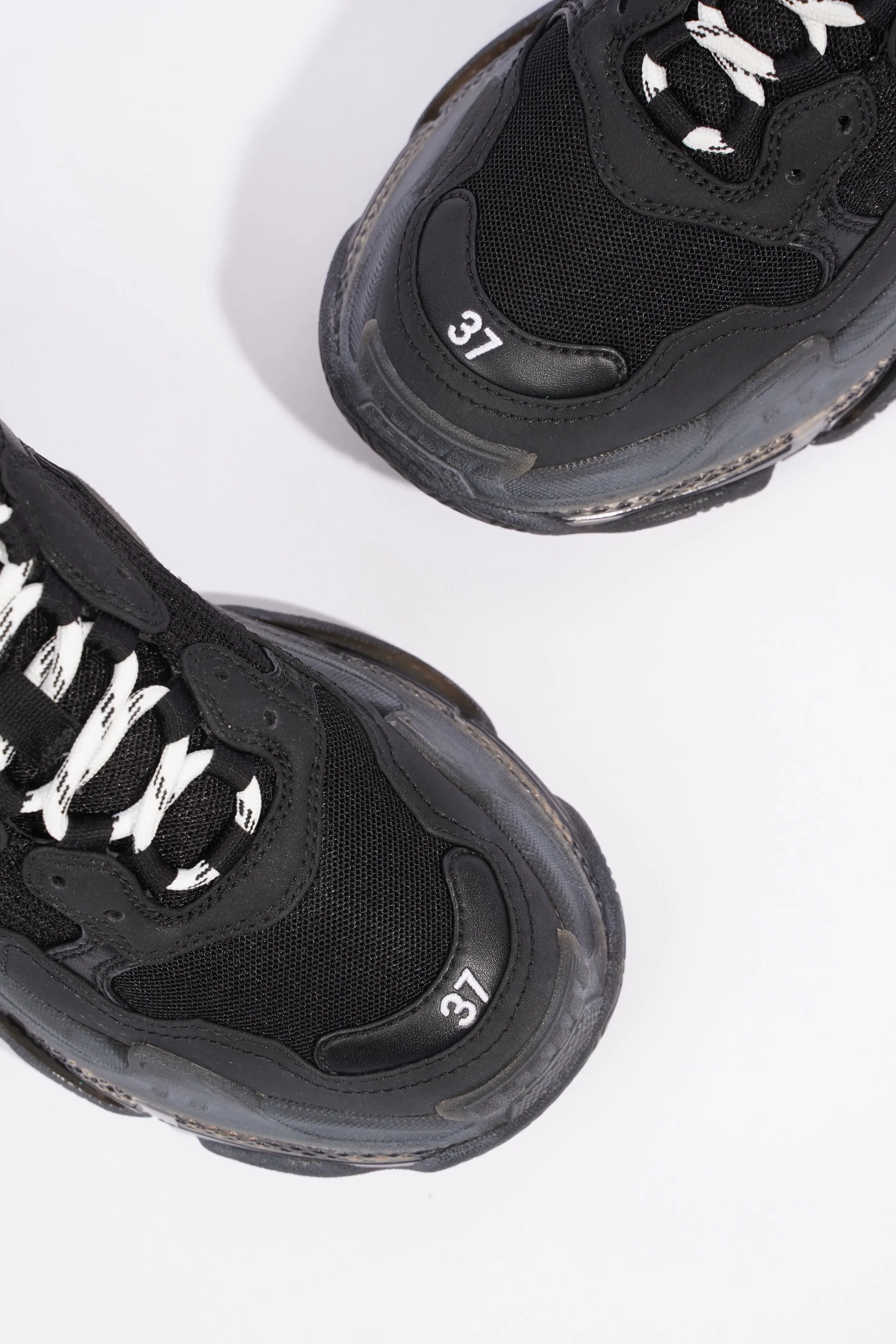 Balenciaga Triple S Clear Sole Black Mesh EU 37 UK 4