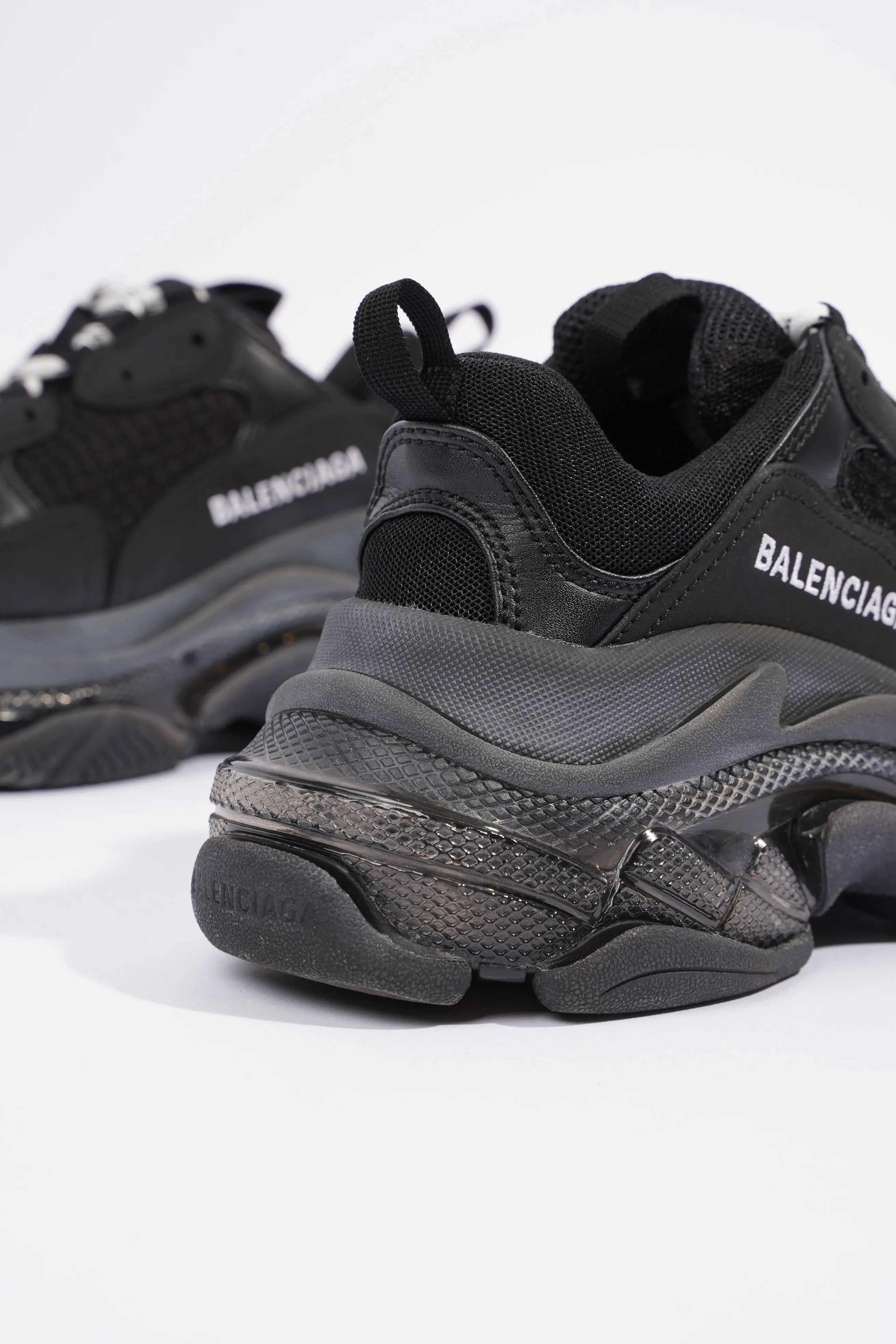 Balenciaga Triple S Clear Sole Black Mesh EU 37 UK 4