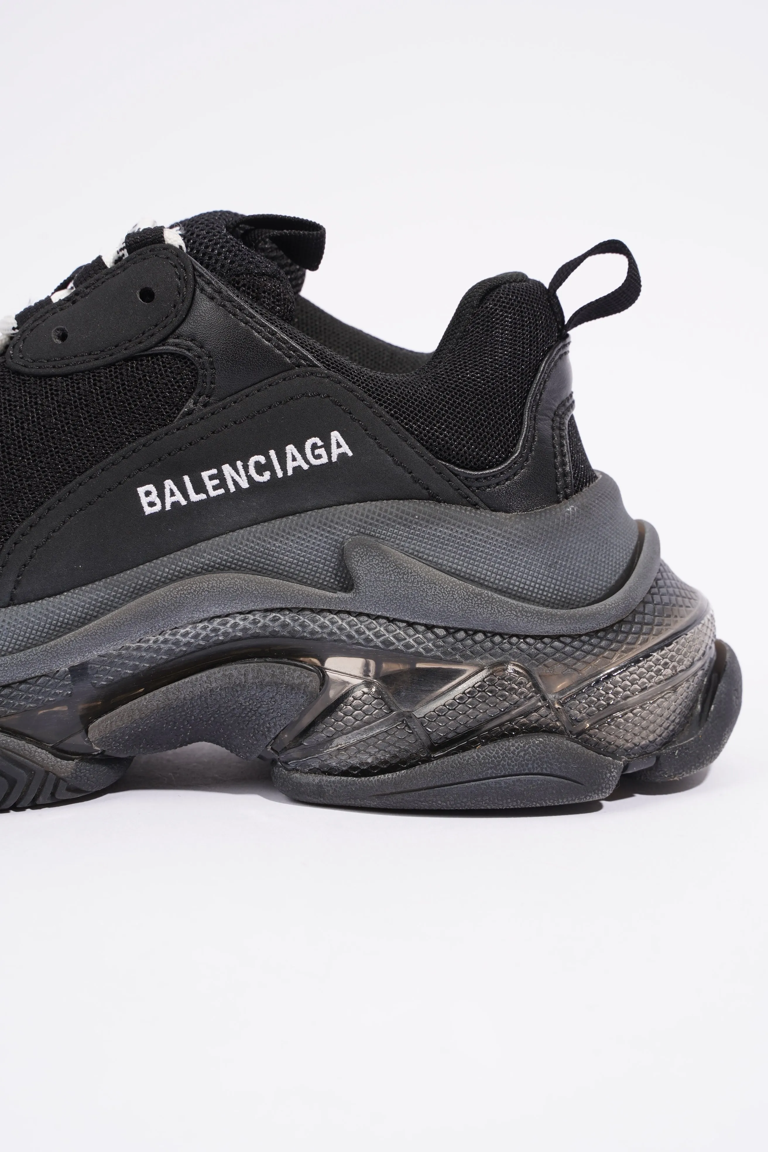 Balenciaga Triple S Clear Sole Black Mesh EU 37 UK 4