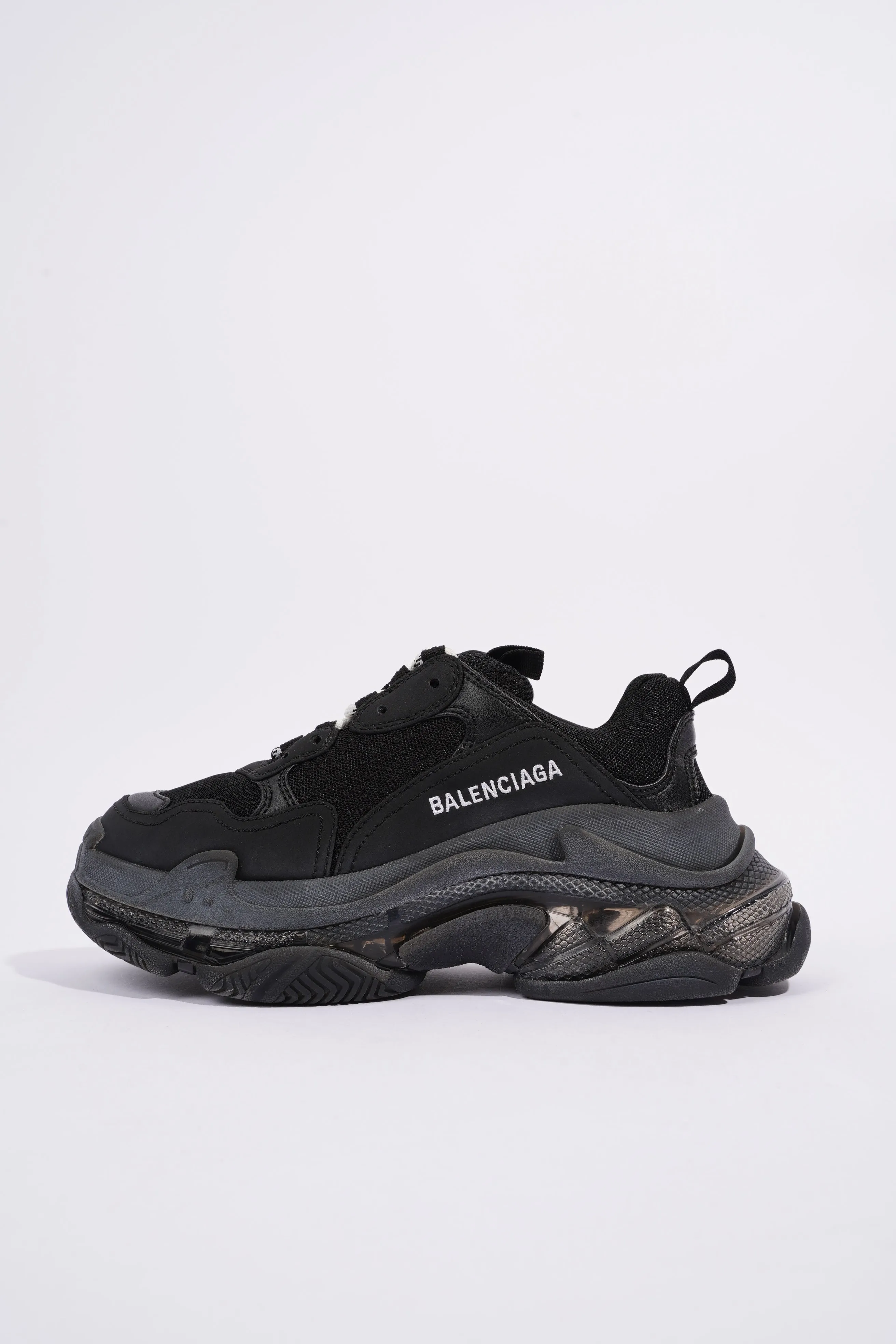 Balenciaga Triple S Clear Sole Black Mesh EU 37 UK 4