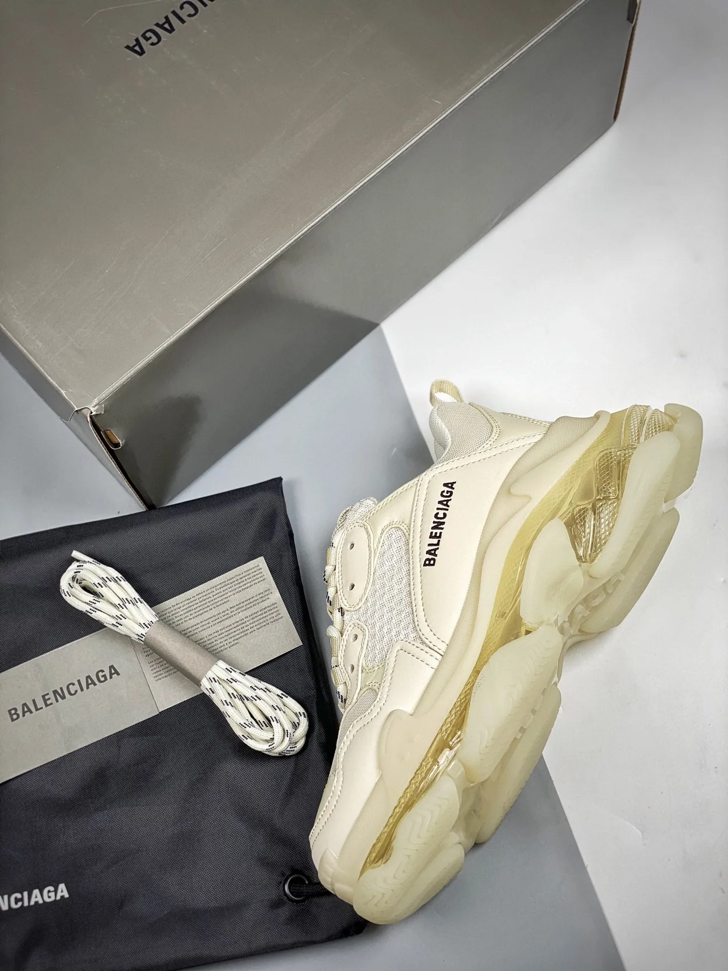 Balenciaga Wmns Triple S Sneaker 'Clear Sole - Eggshell'