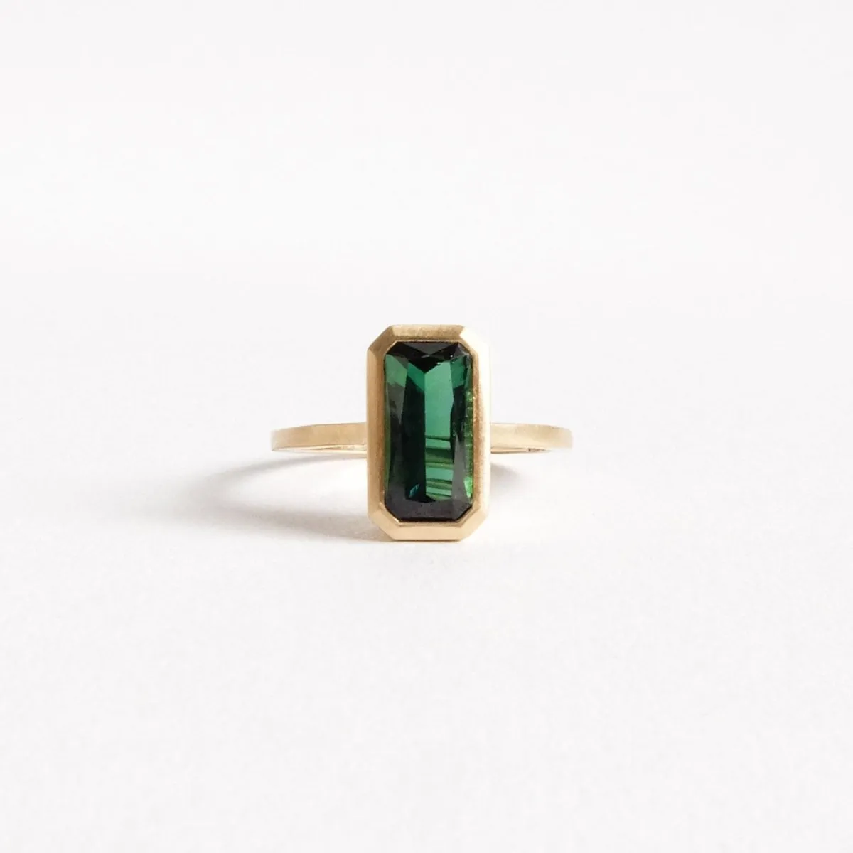 Barion Cut Tourmaline Solitare Ring
