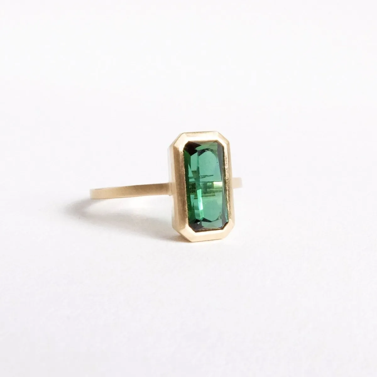 Barion Cut Tourmaline Solitare Ring