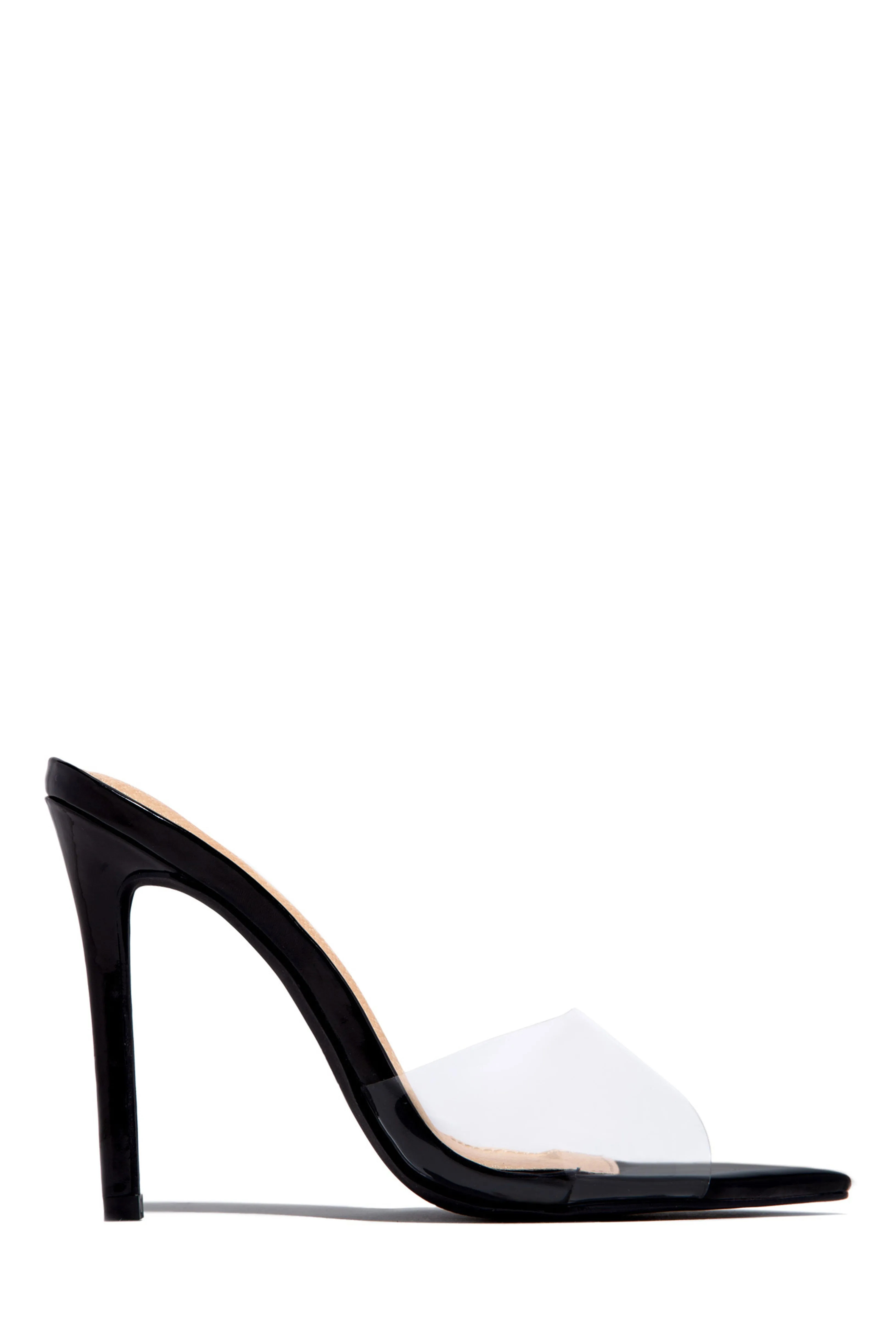 Beauty Blogger Clear Strap Heel Mules - Nude