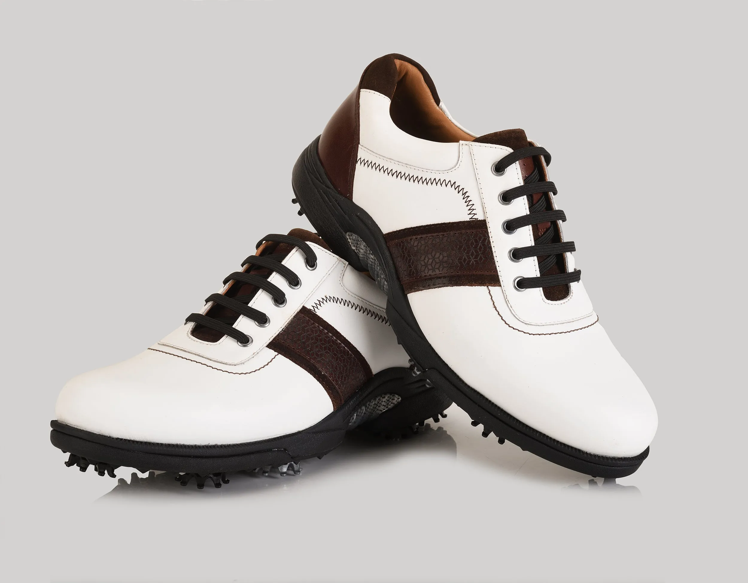 Berlin White-Brown Golf Shoes