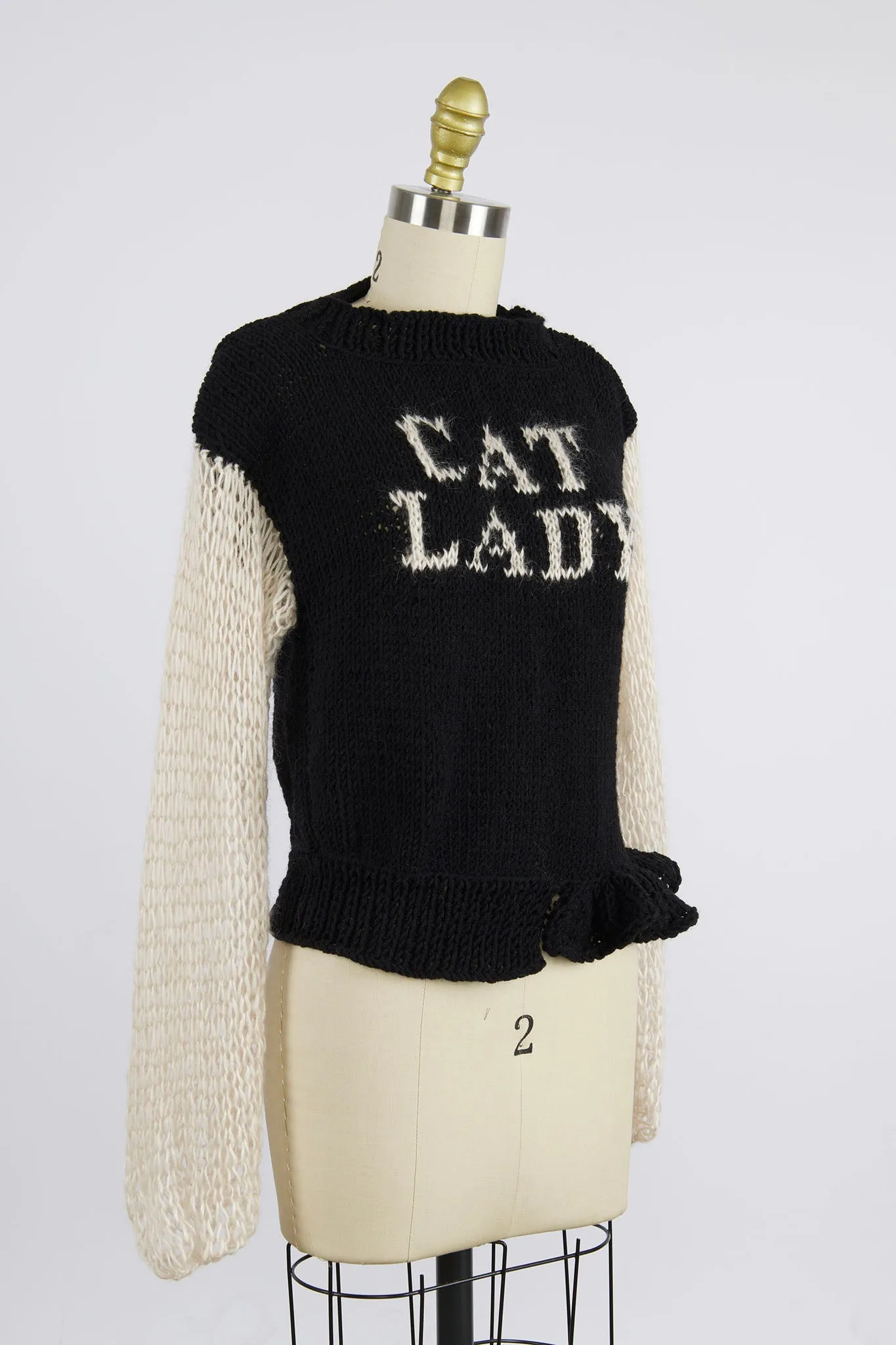 Cat Lady Hand Knit Sweater