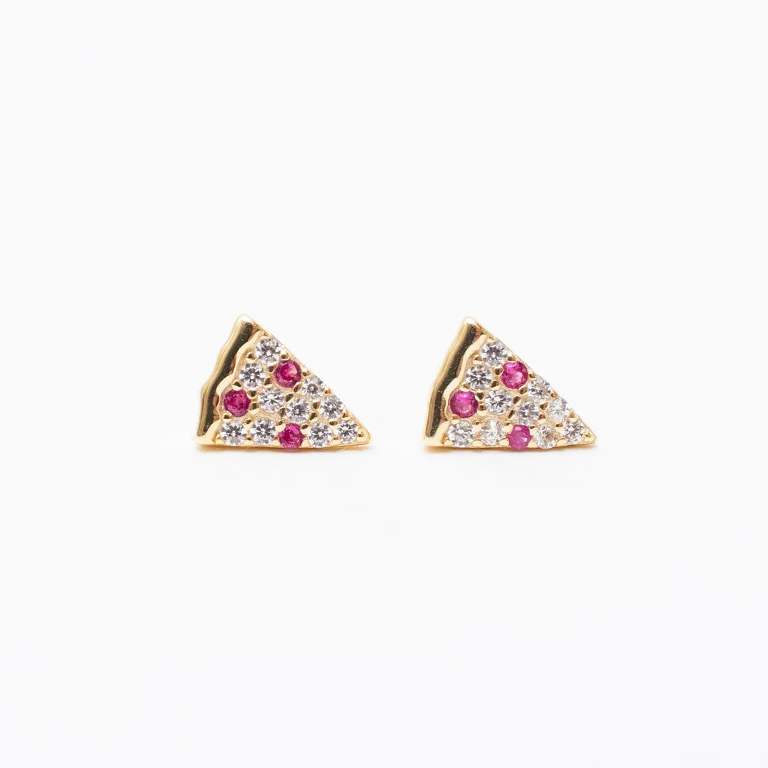 Gold Plated Pizza Studs