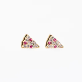 Gold Plated Pizza Studs