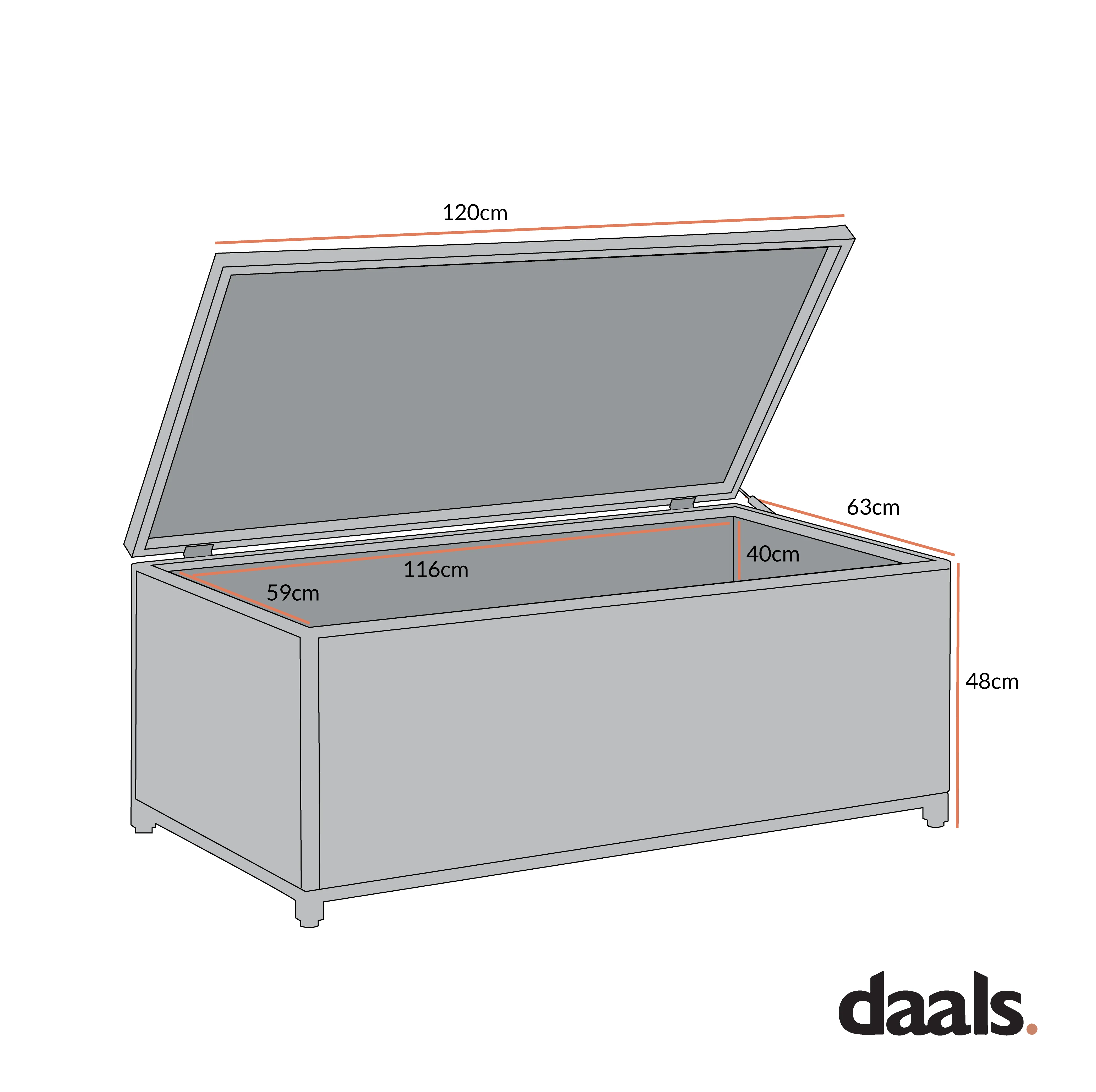 Granchester 120cm Rattan Storage Box, Natural