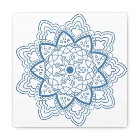 Handmade Mandala Art - Steel Blue - Matte Canvas, Stretched, 1.25