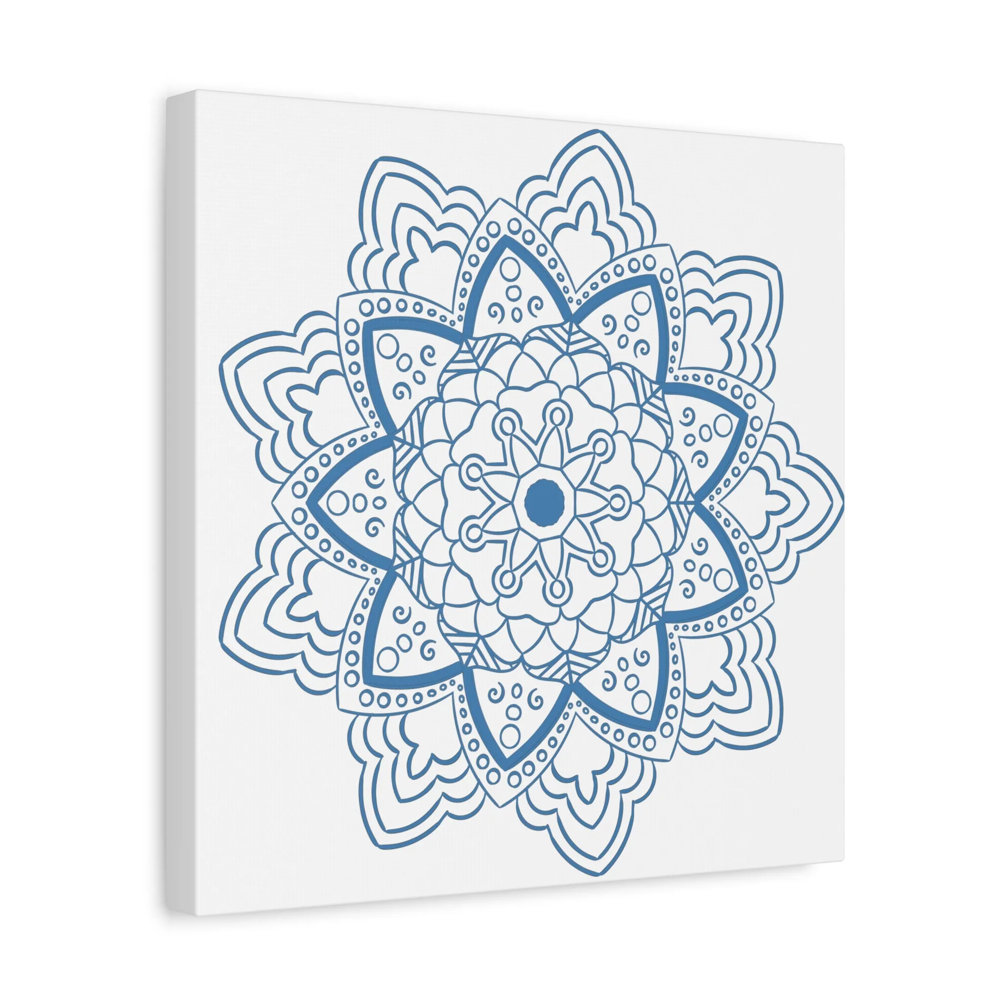 Handmade Mandala Art - Steel Blue - Matte Canvas, Stretched, 1.25