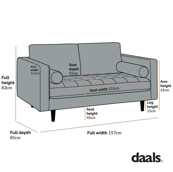 Henrietta 2-Seater Sofa, Teal Velvet