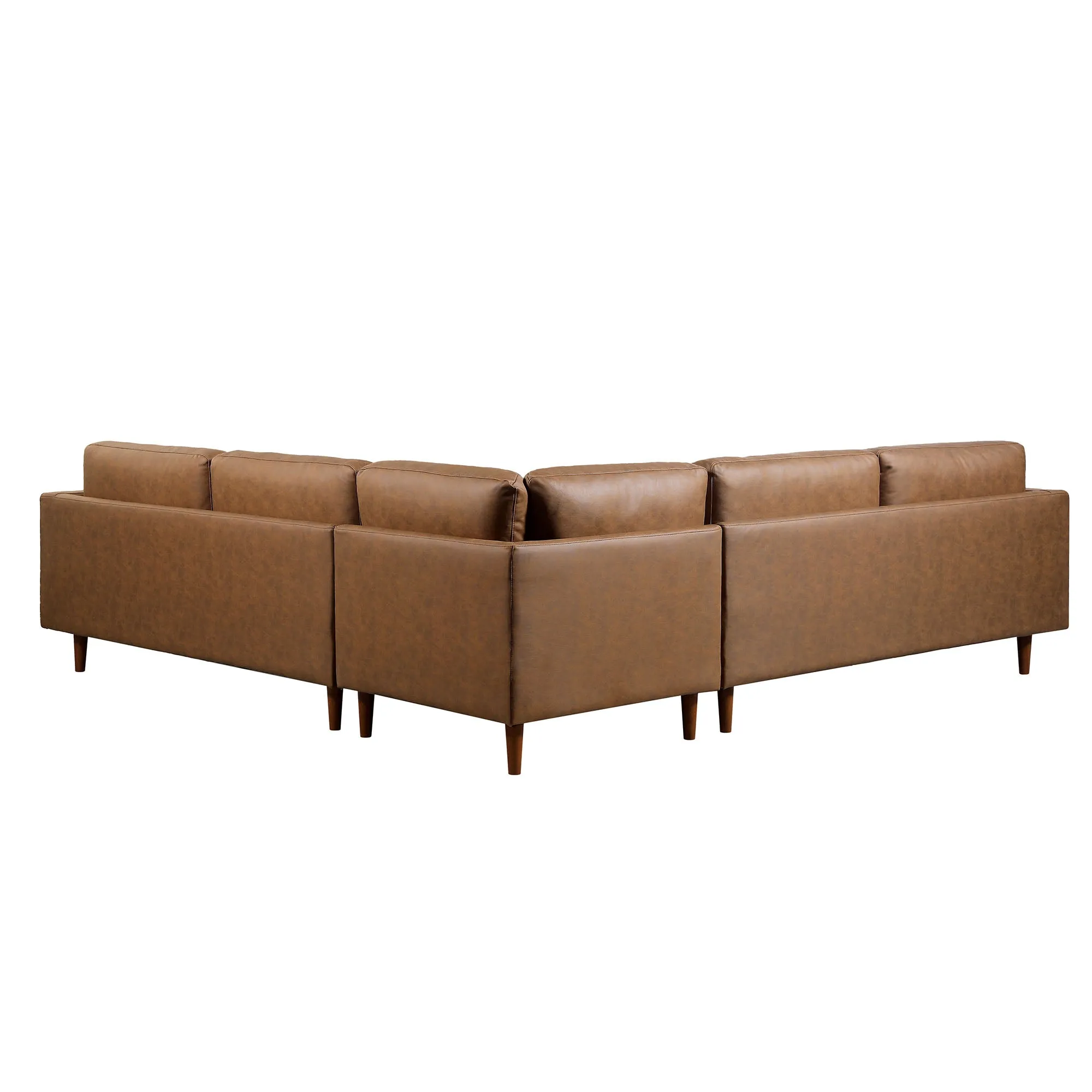 Henrietta 5 Seater Corner Sofa, Tan Faux Suede