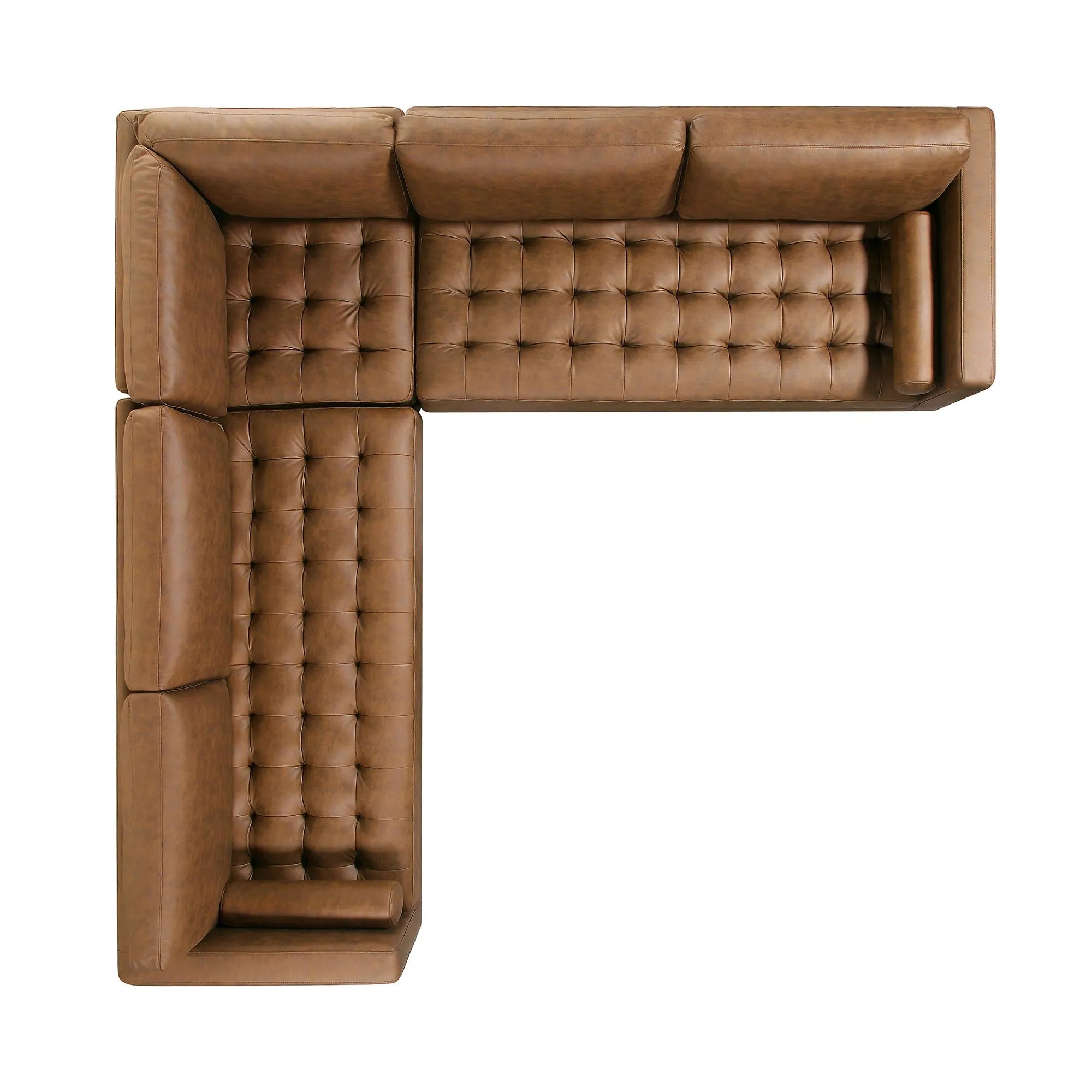 Henrietta 5 Seater Corner Sofa, Tan Faux Suede