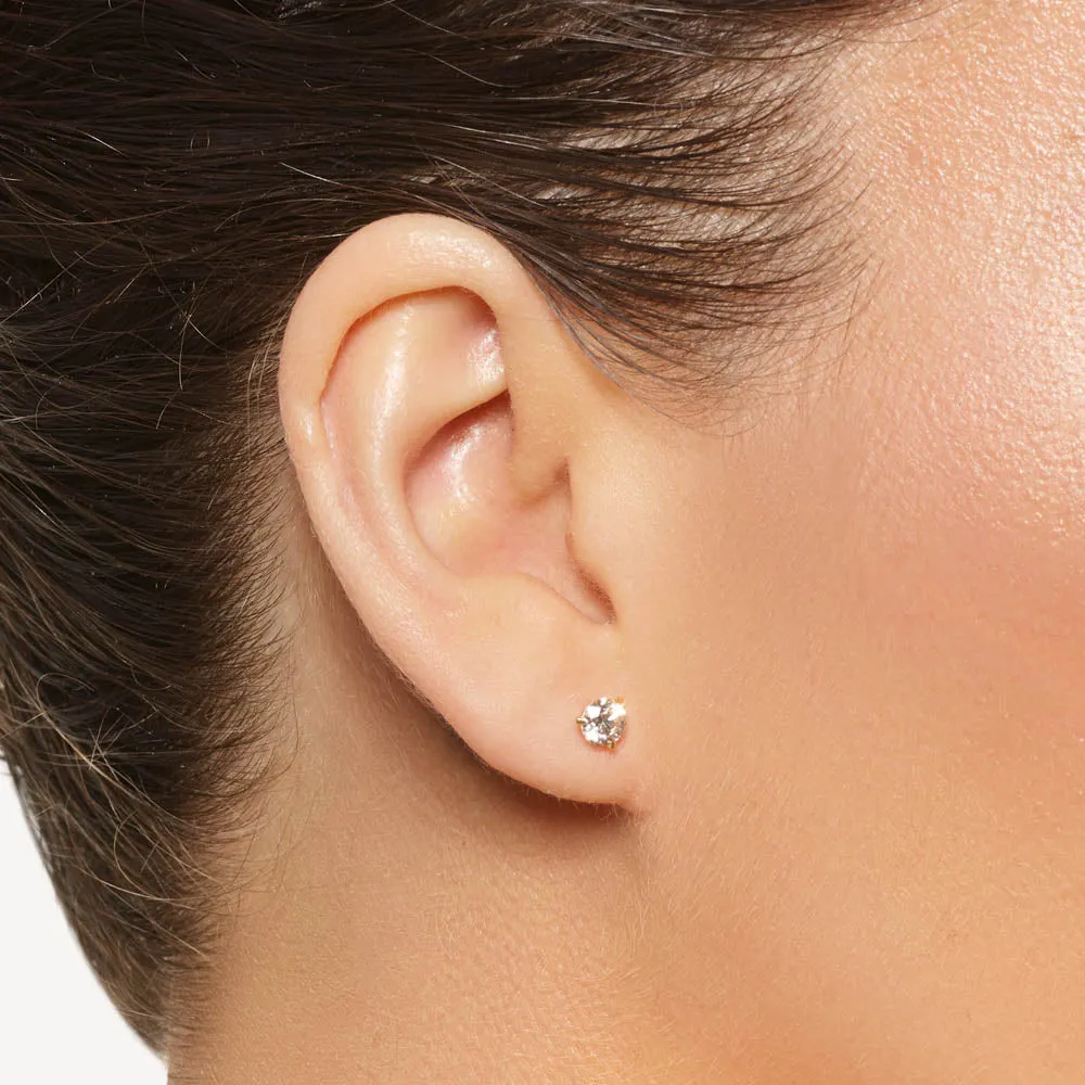Laboratory-Grown Diamond 0.75ct Round Stud Earrings in 10k Gold