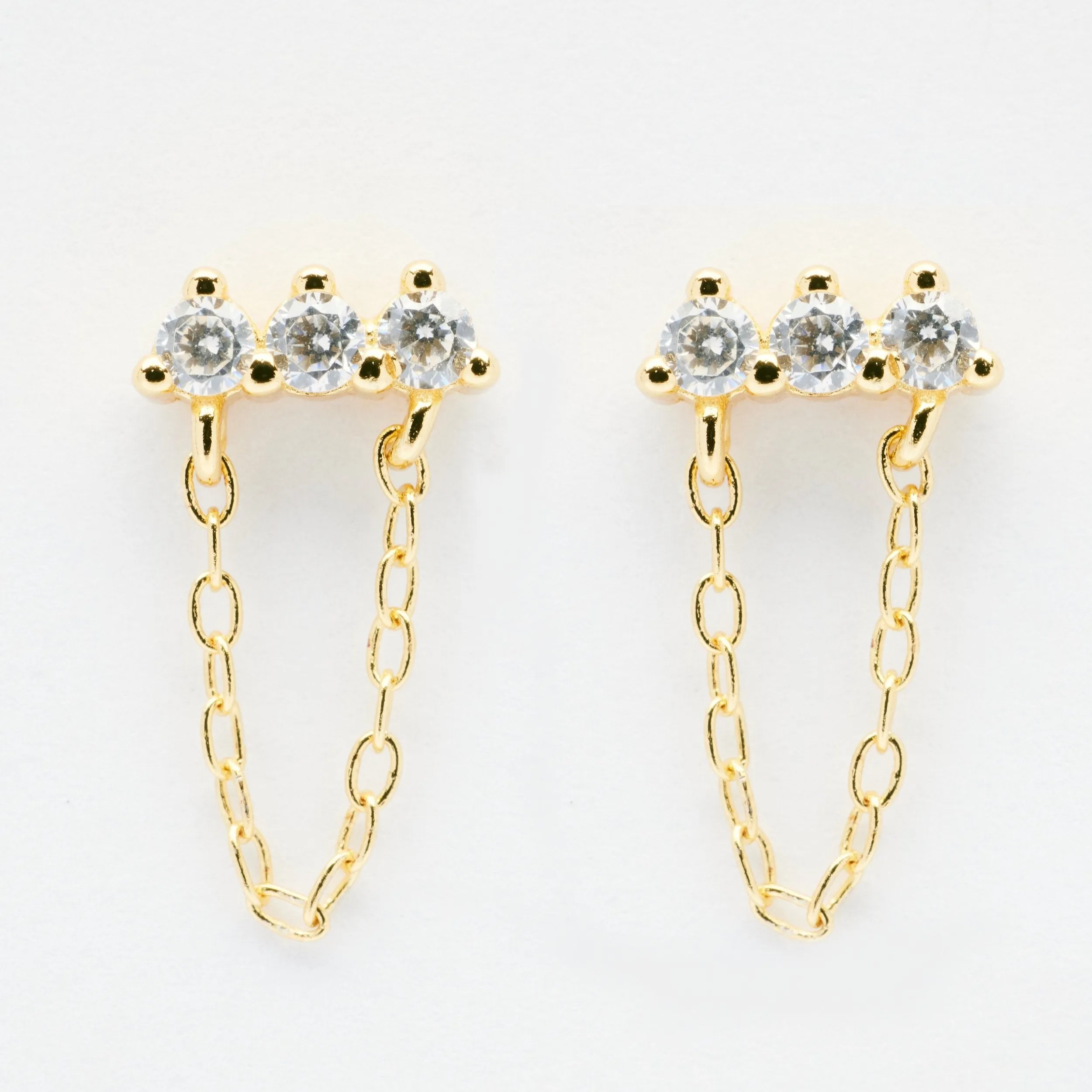 Lou Gold Chain Stud Earrings