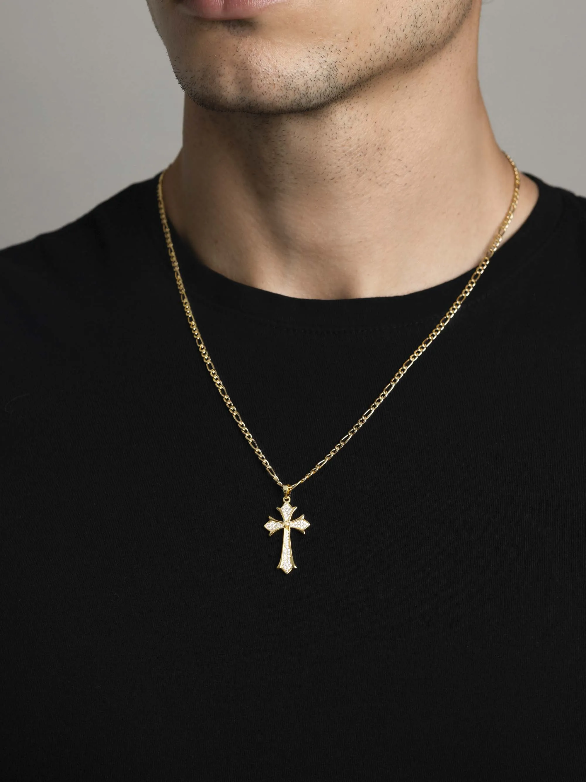 Men's CZ Cross Necklace