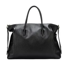 Minimalist Cowhide Leather Tote Bag, Extra Large Black Tote Carry All Handbag, Chic Weekend Bag, Australian Shopper Bag, Gift For Her