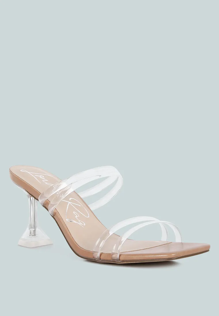 Nightfall Clear Spool Heel Sandal By Ruw