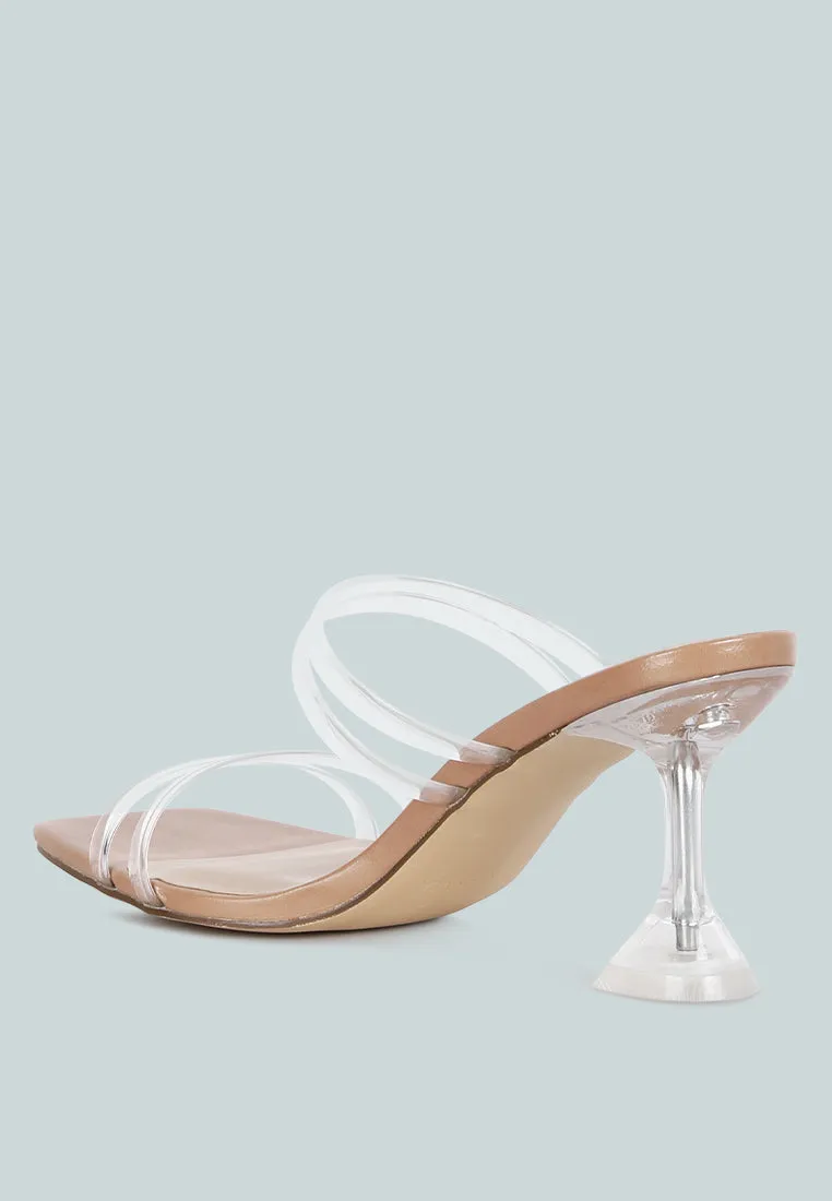 Nightfall Clear Spool Heel Sandal By Ruw