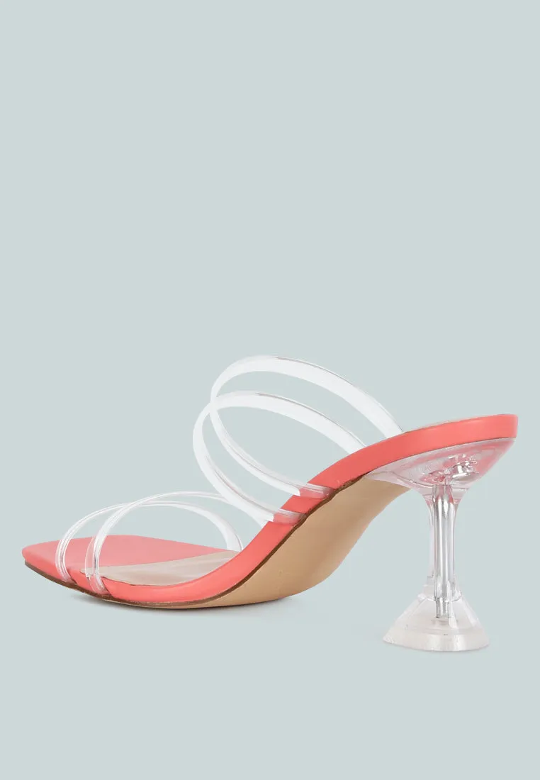 Nightfall Clear Spool Heel Sandal By Ruw