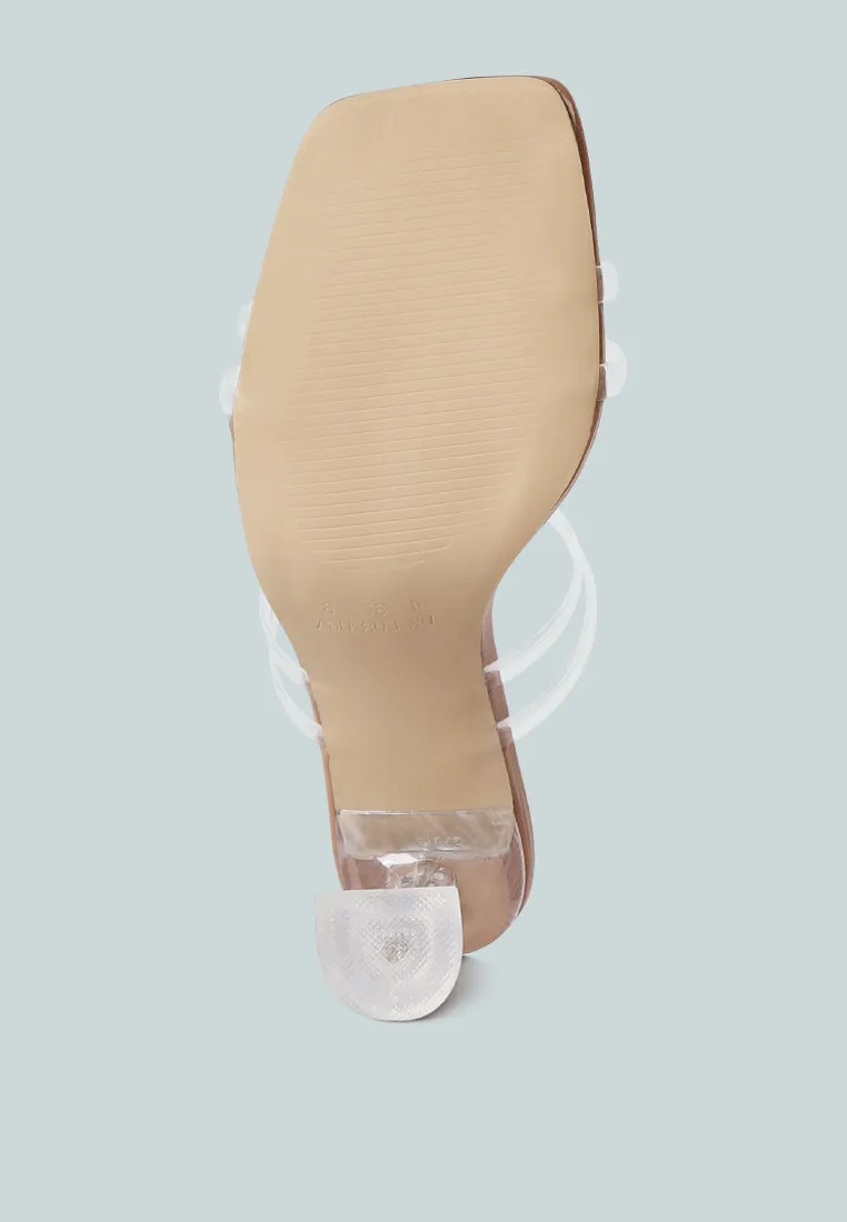 Nightfall Clear Spool Heel Sandal By Ruw