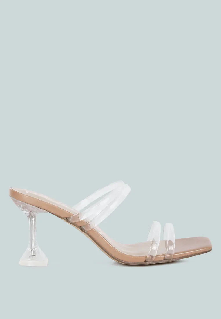 Nightfall Clear Spool Heel Sandal By Ruw