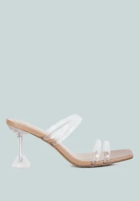 Nightfall Clear Spool Heel Sandal By Ruw