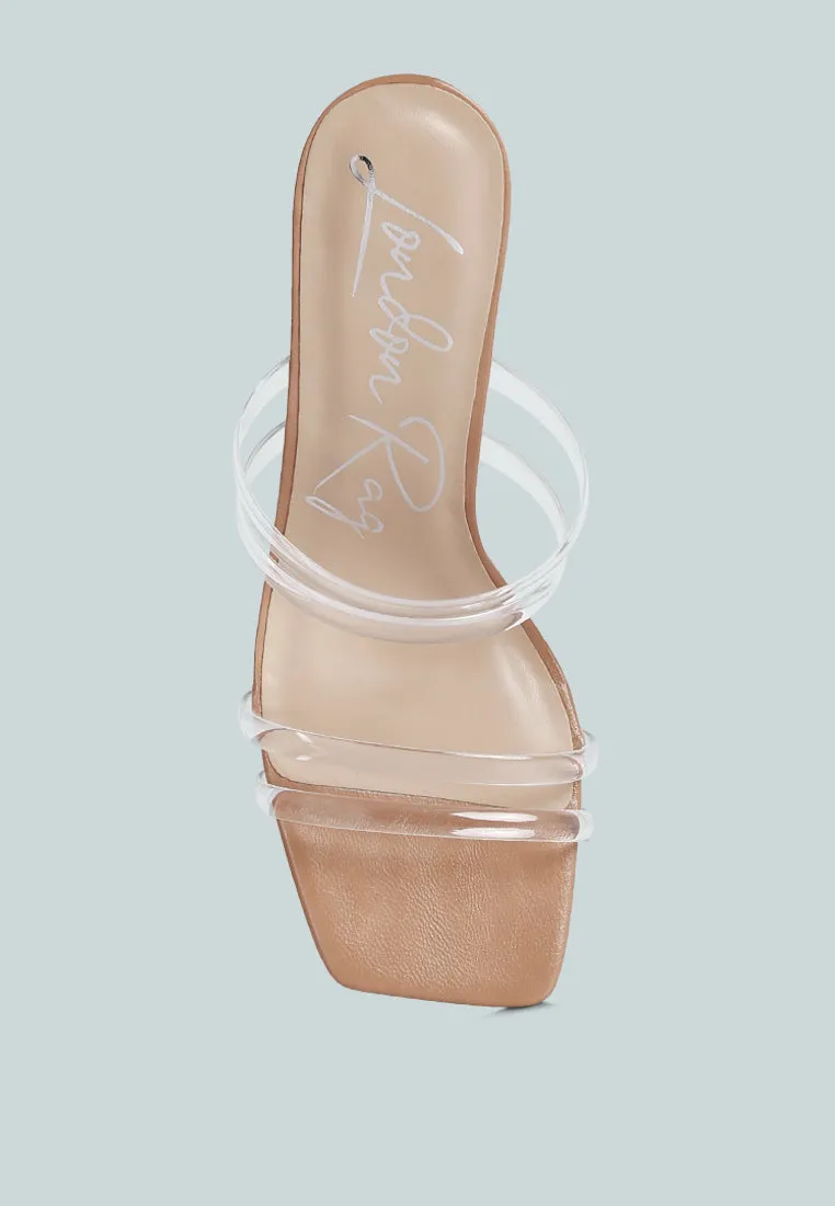 Nightfall Clear Spool Heel Sandal By Ruw