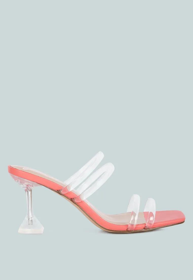 Nightfall Clear Spool Heel Sandal By Ruw