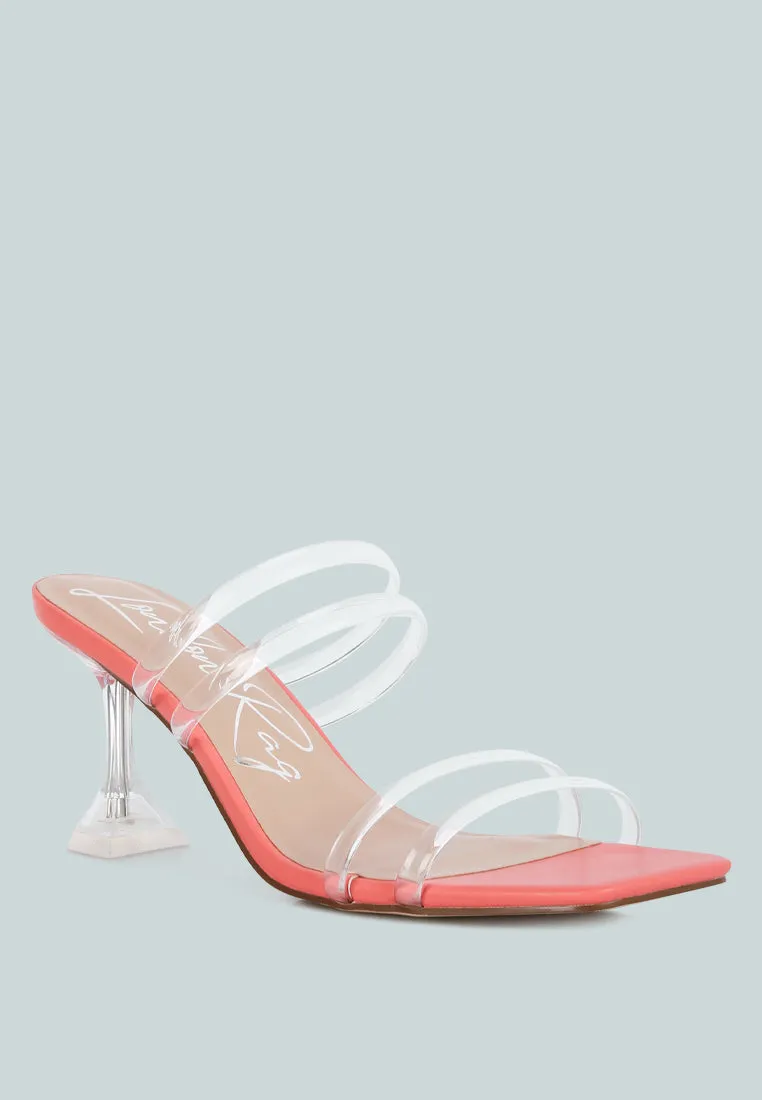 Nightfall Clear Spool Heel Sandal By Ruw