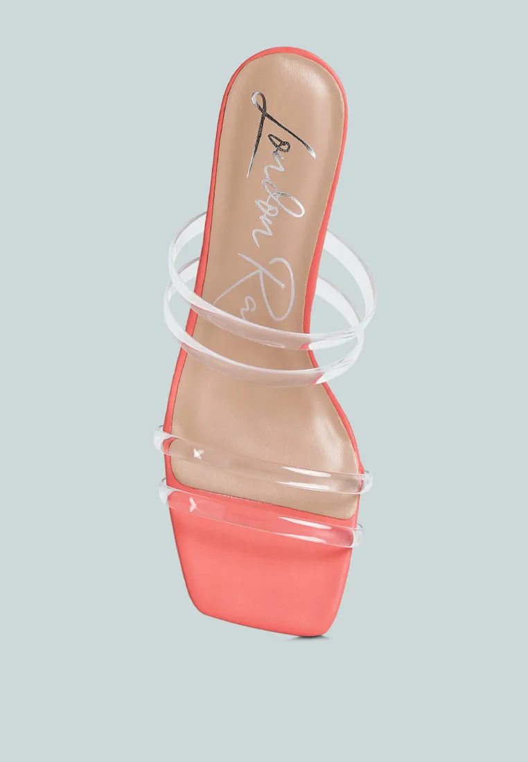 Nightfall Clear Spool Heel Sandal By Ruw