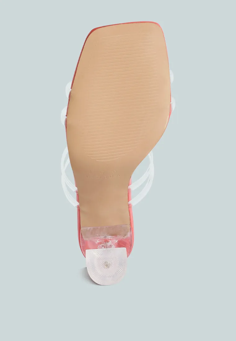 Nightfall Clear Spool Heel Sandal By Ruw