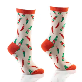 "Hot Salsa" Cotton Dress Crew Socks by YO Sox -Medium