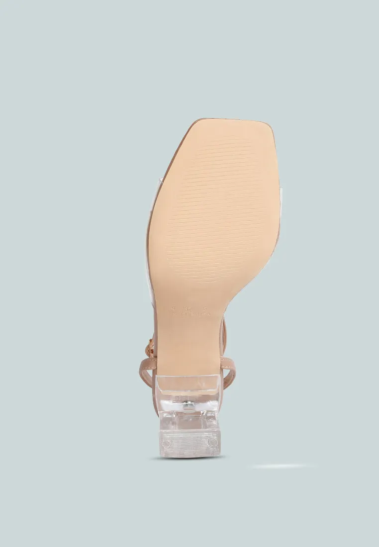 Twinkle Clear Block Heel Sandal By Ruw